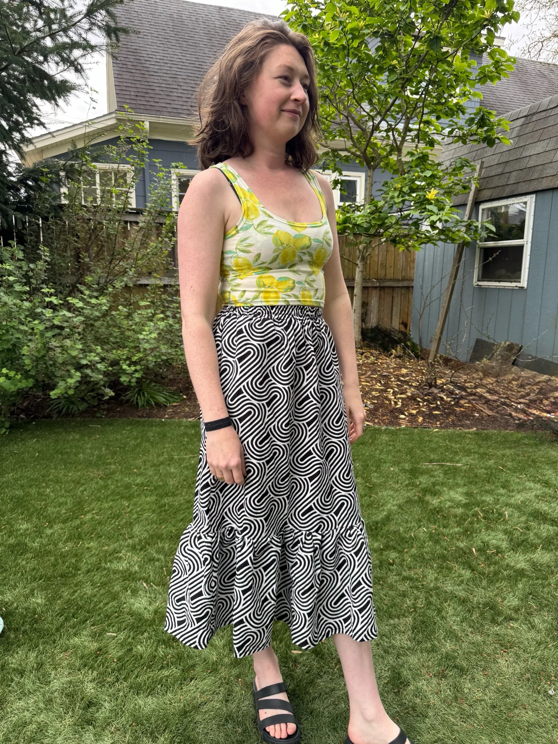 Aria Midi Skirt- Linen Blend