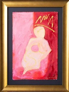 Seated Lady - 70 x 50cm - Acrylic on Watercolour Paper