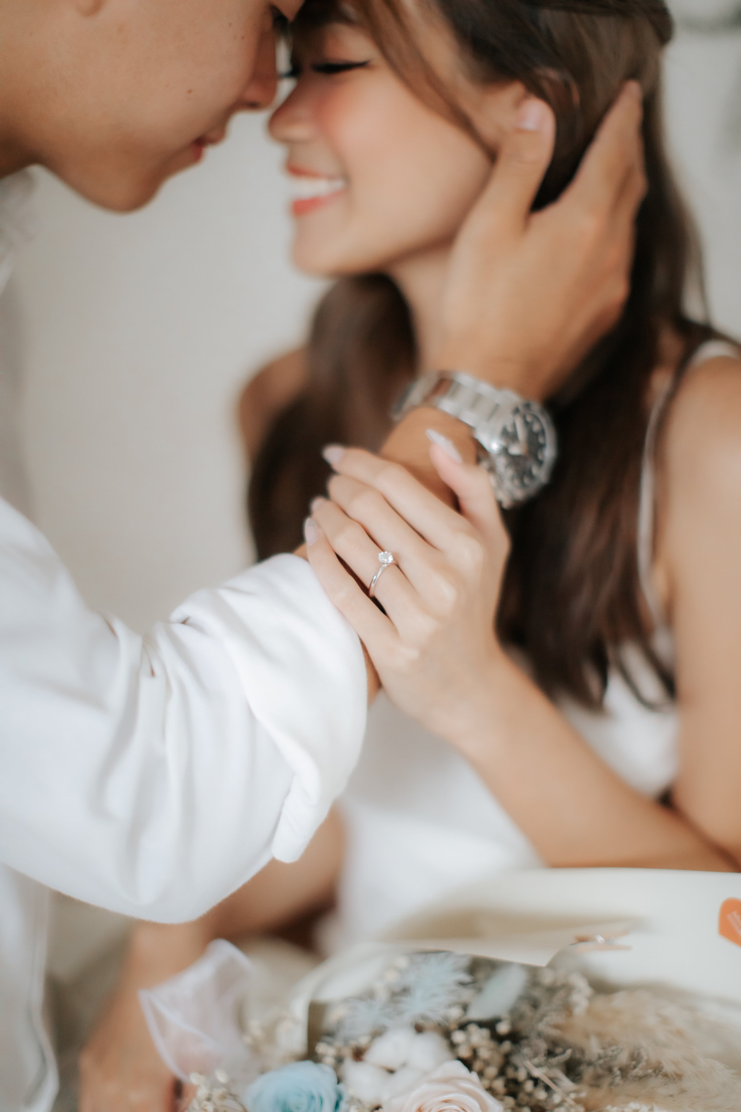 Romantic surprise proposal photoshoot at Headspace Studios, captured by Ash for Breadandbutterworks in a light, airy and heartfelt style.