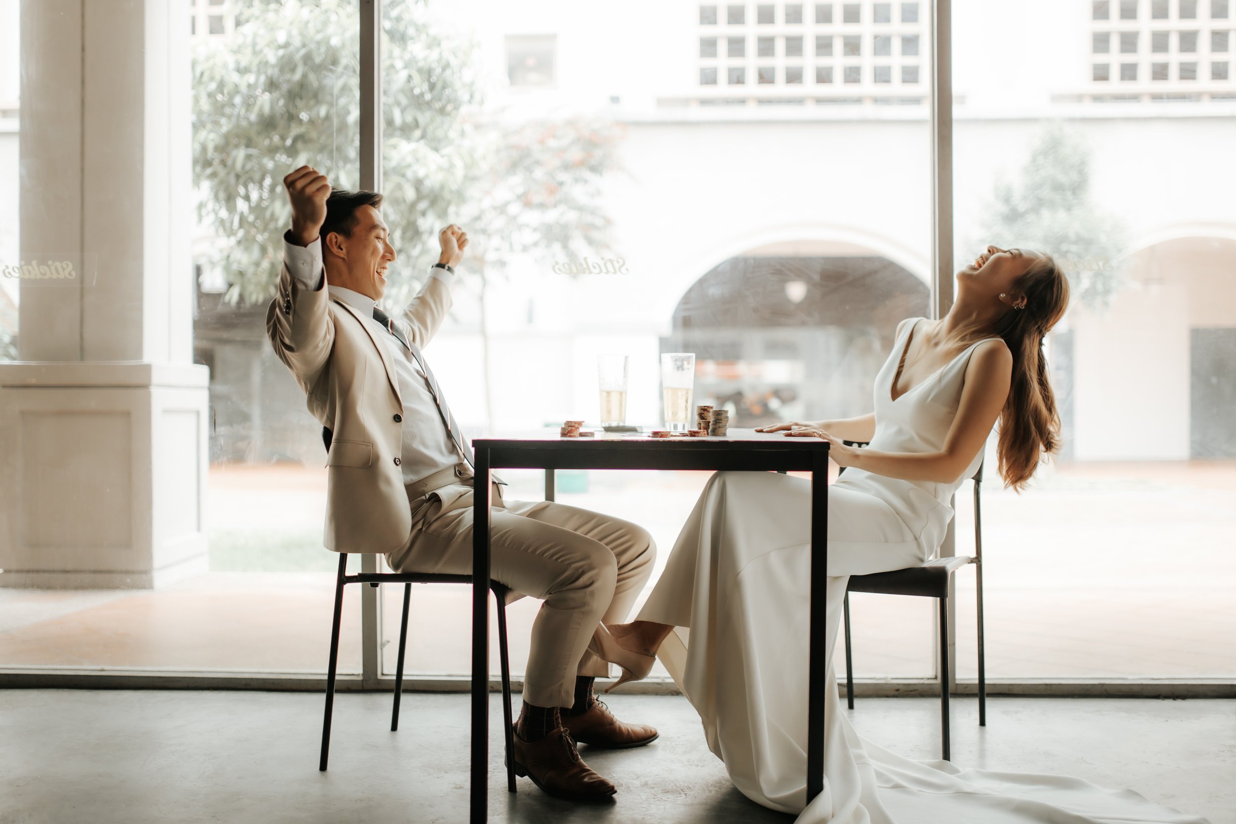 Light and airy pre-wedding photoshoot in the heartlands of Singapore, featuring a Stickies Bar. Captured by Ash for Breadandbutterworks.