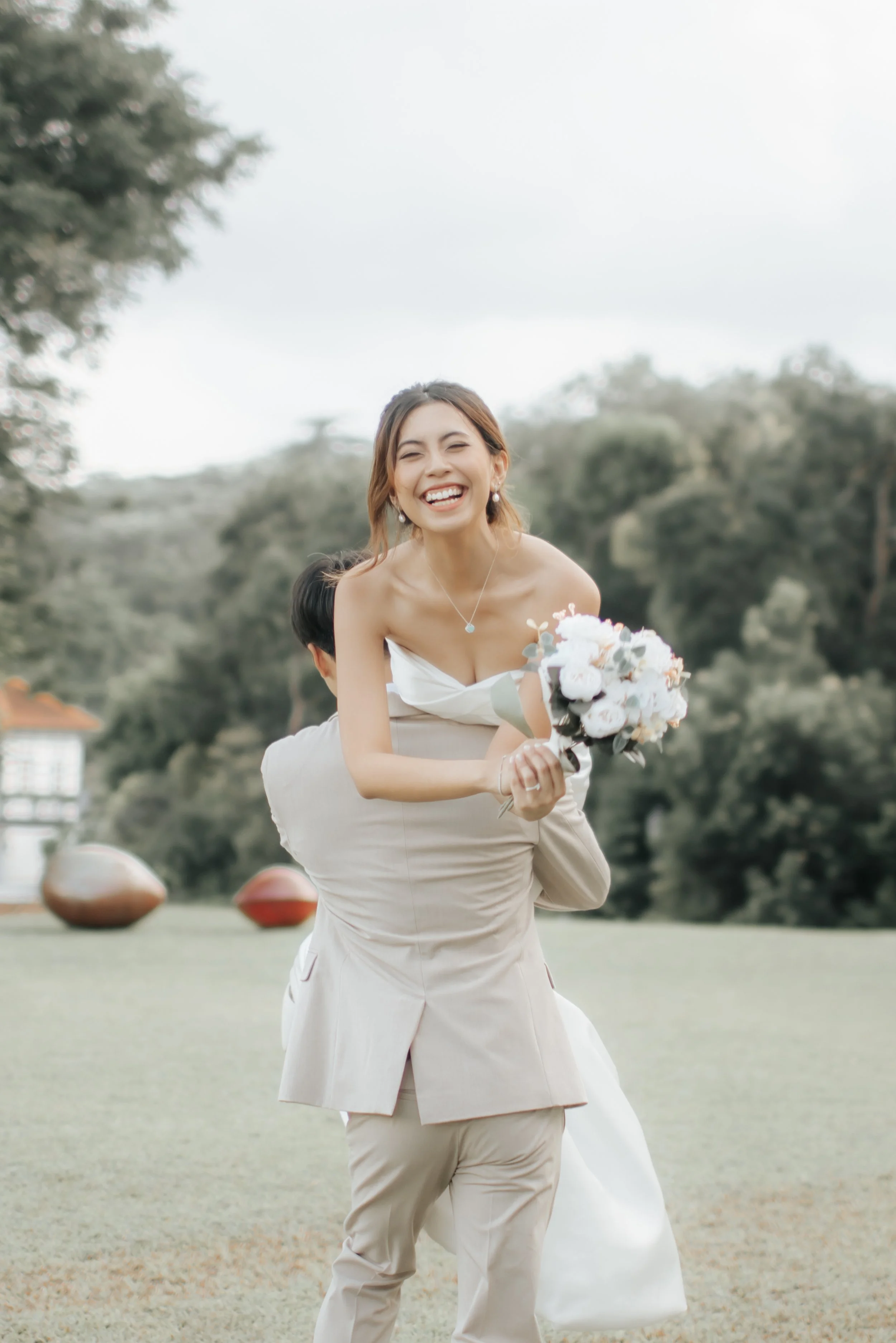 Gorgeous bride and groom pre-wedding photoshoot at Canterbury Road in Singapore. Captured in a light and airy style by Arielle for Breadandbutterworks.