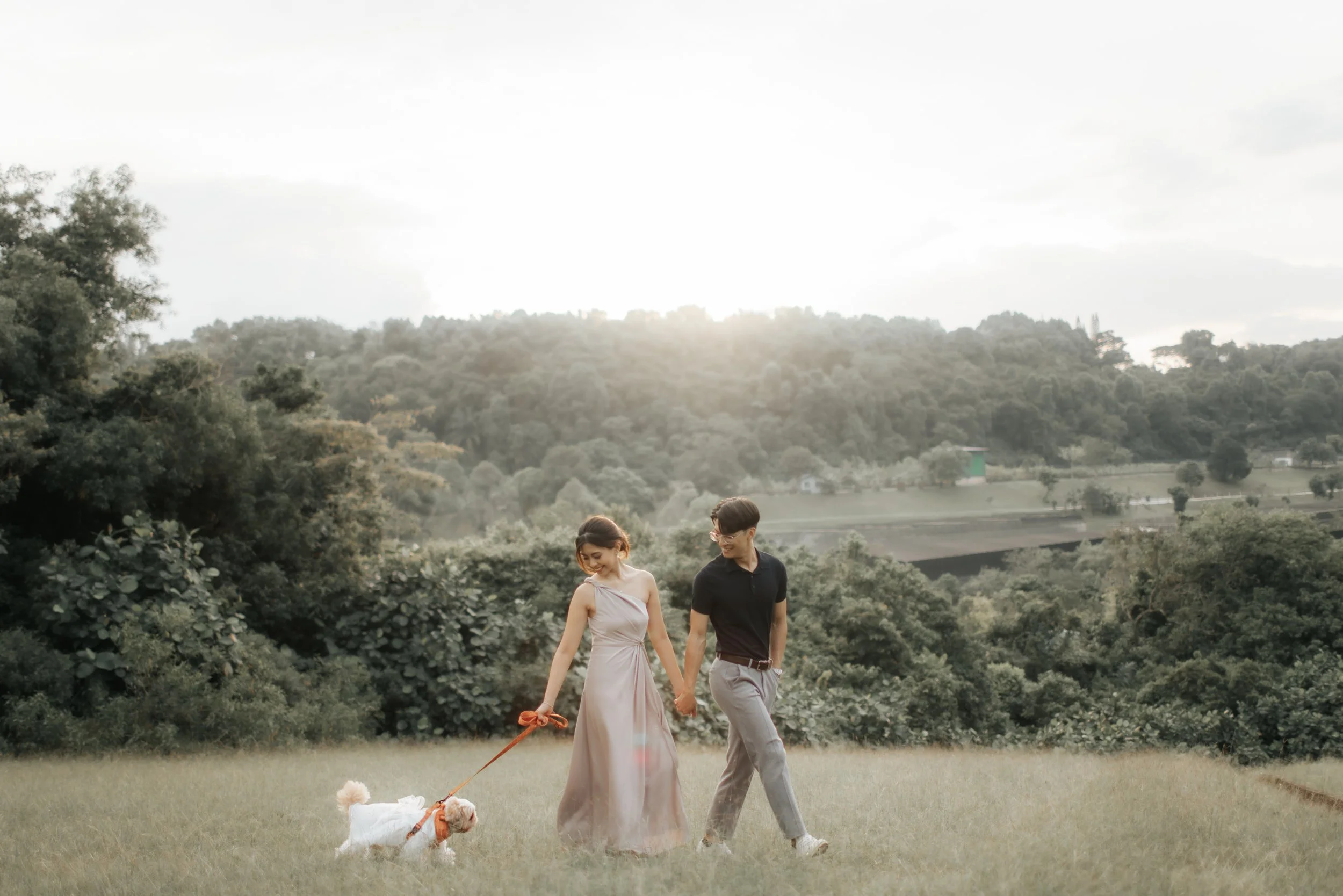 Gorgeous bride and groom pre-wedding photoshoot at Canterbury Road in Singapore. Captured in a light and airy style by Arielle for Breadandbutterworks.