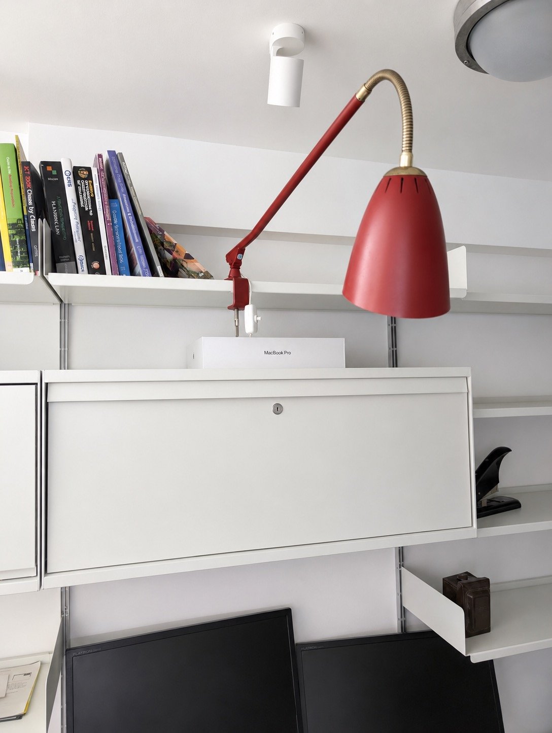 Red Metal Clamp Lamp