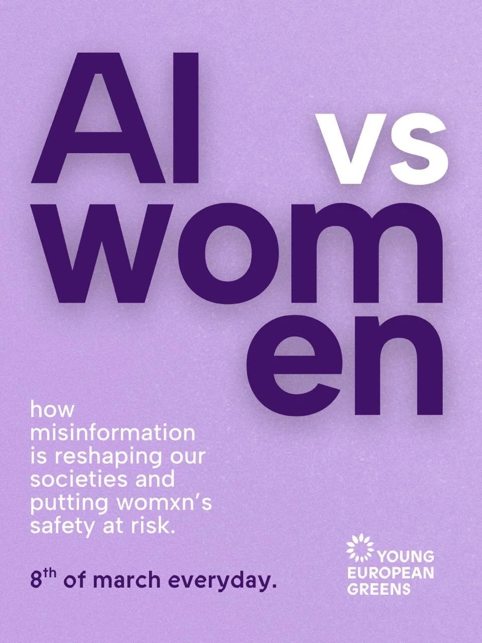 Misogyny and violence against women are everywhere, also online. But we will fight back!
💜 We deserve safety in all spaces, including digital platforms. Take to the streets for equality, justice and freedom.
