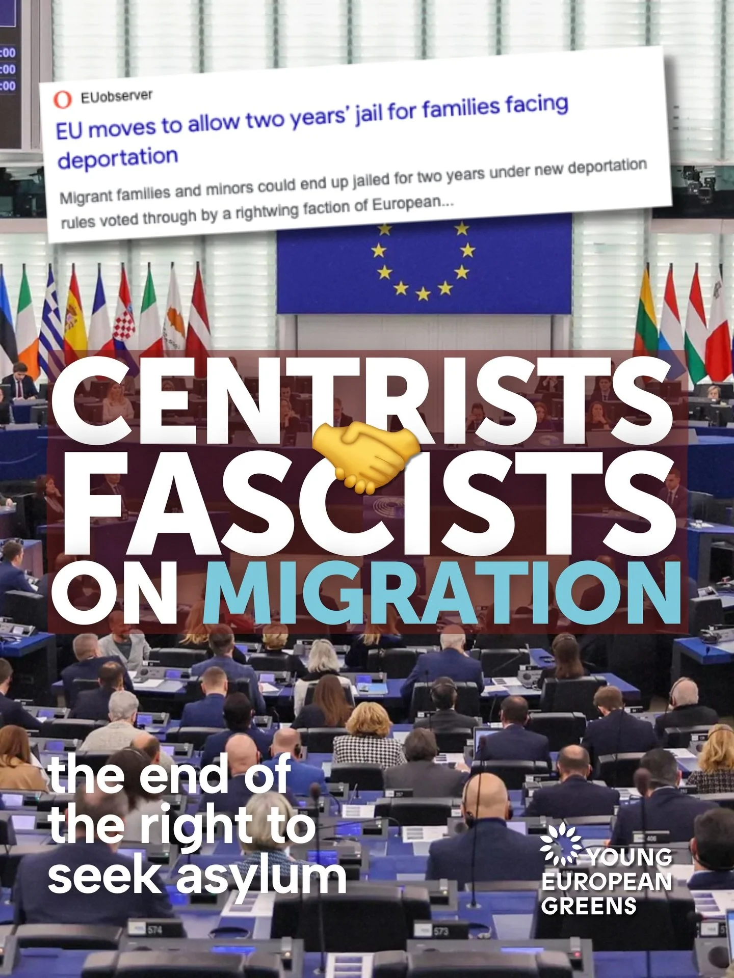 ‼️THE CENTRISTS ARE DOING THE FASCISTS&rsquo; DIRTY WORK: a bunch of &ldquo;centrists&rdquo; collaborated with the far right and together, they adopted the EU deportation regulation in the LIBE committee.

What&rsquo;s in the law? Up to 24 months in 