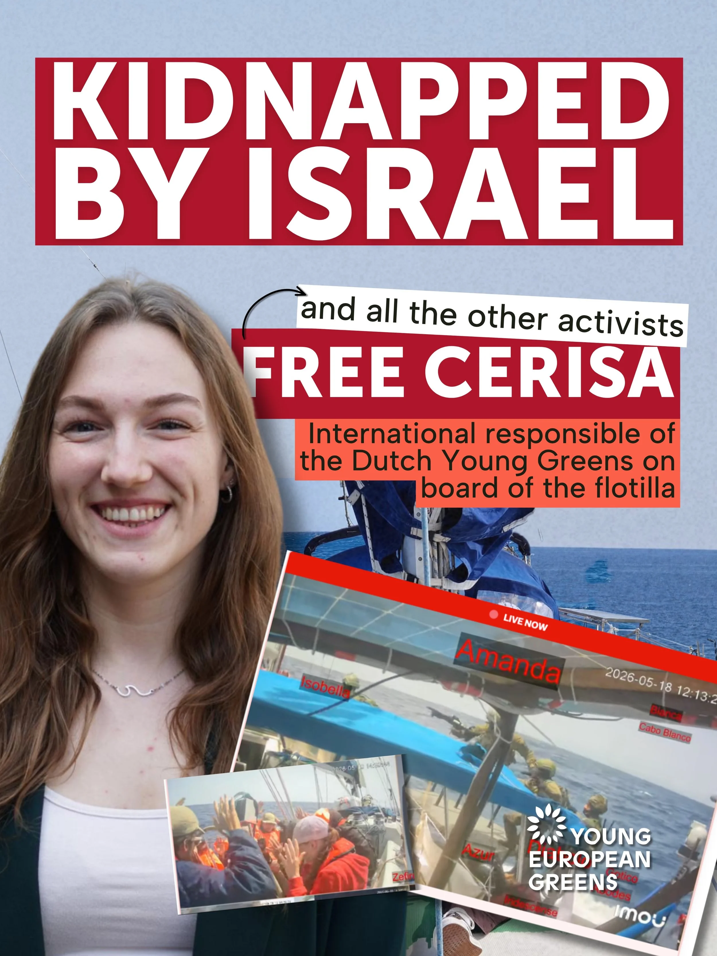🚨 HAPPENING NOW: Several boats of the @globalsumudflotilla were intercepted. One of these boats carried Cerisa, the international responsible for @dwars .

This is not an &ldquo;incident&rdquo;: it&rsquo;s a violation of international law.

Cerisa k