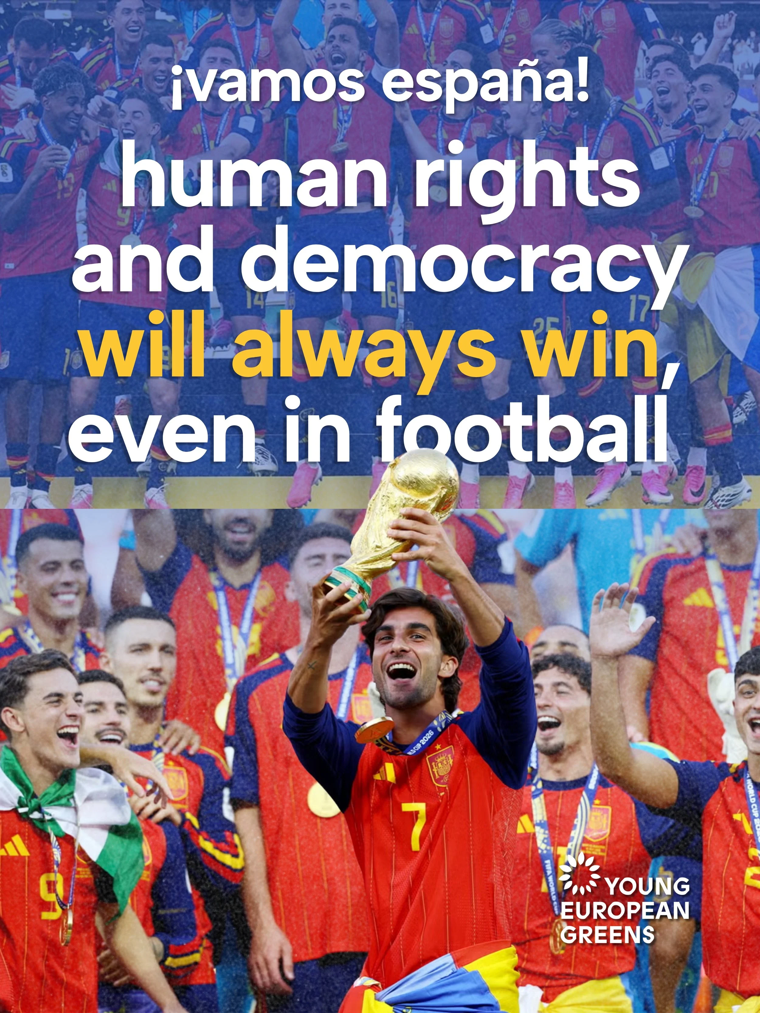 &iexcl;vamos Espa&ntilde;a! 🇪🇸

Because football is political.