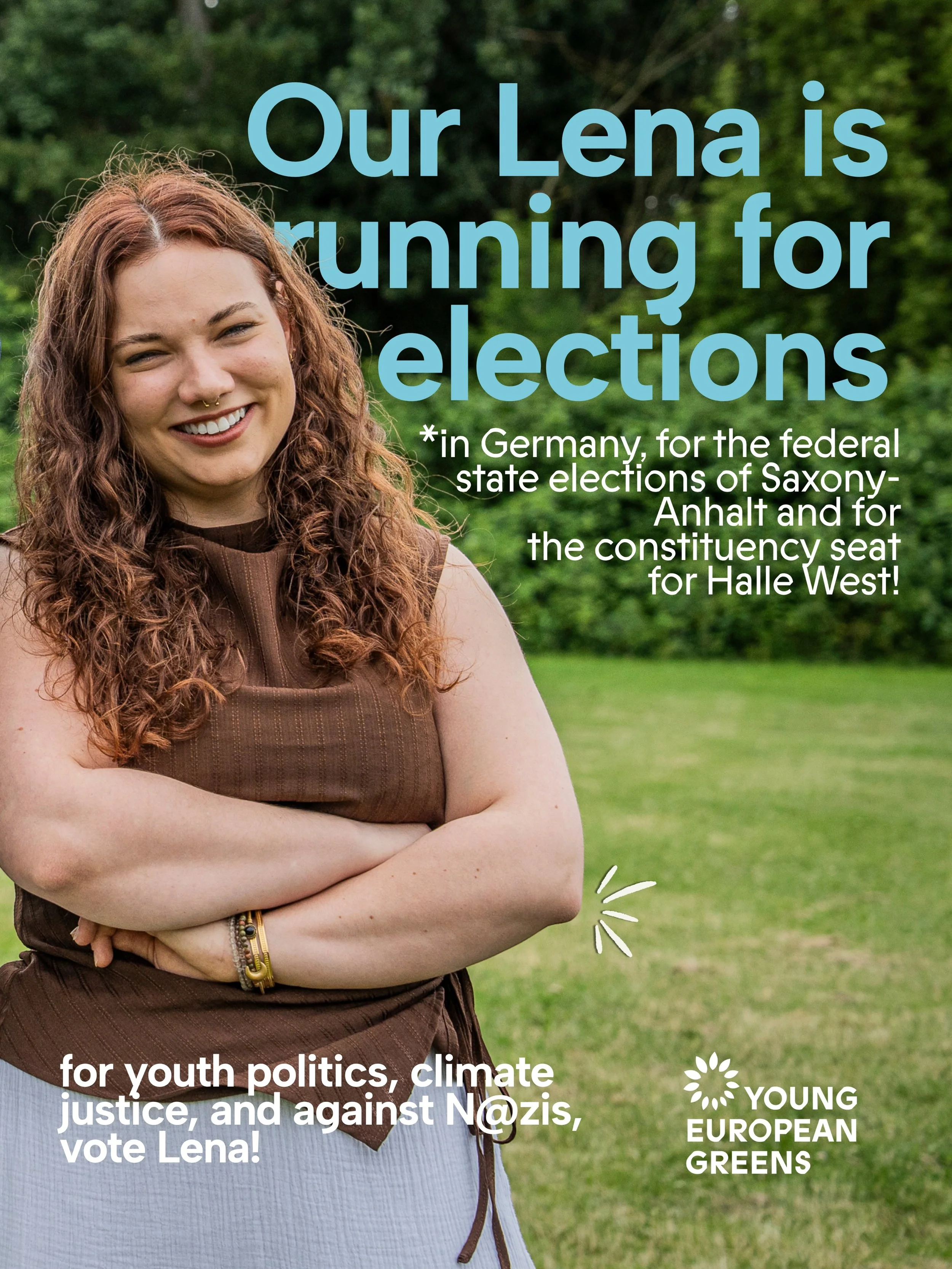 💚 We are so proud to support our amazing co-spokesperson @lenazehne as she runs for the elections coming up in Germany this September. 

She&rsquo;s a fierce activist for social and climate justice and has been involved with @gj_sachsenanhalt for ma