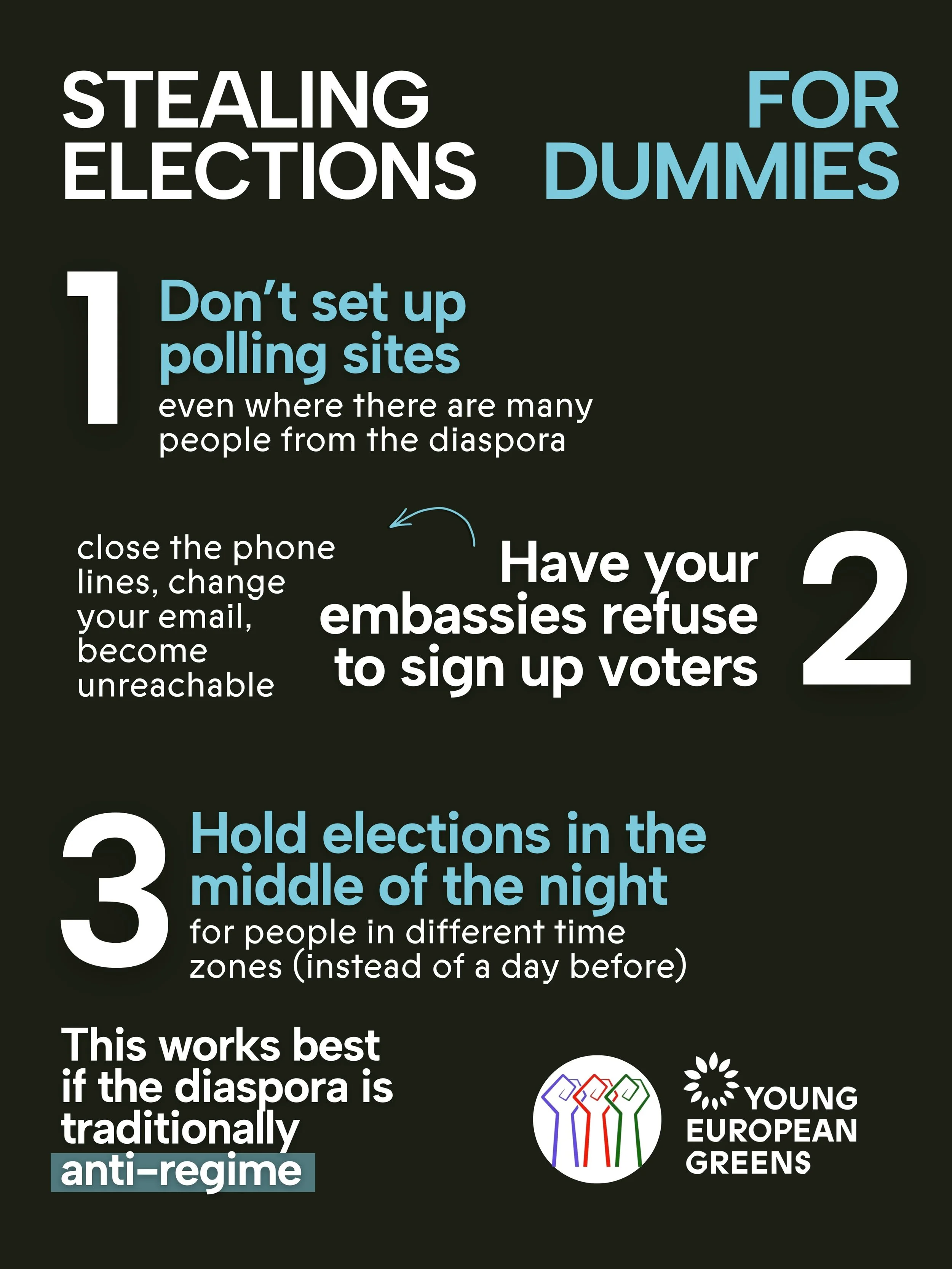 Ever needed tips on how to steal an election? 🤨

This is the reality in Serbia right now: with the elections coming up, the authoritarian regime is doing everything in its power to prevent the vote of the traditionally anti-regime diaspora. We call 