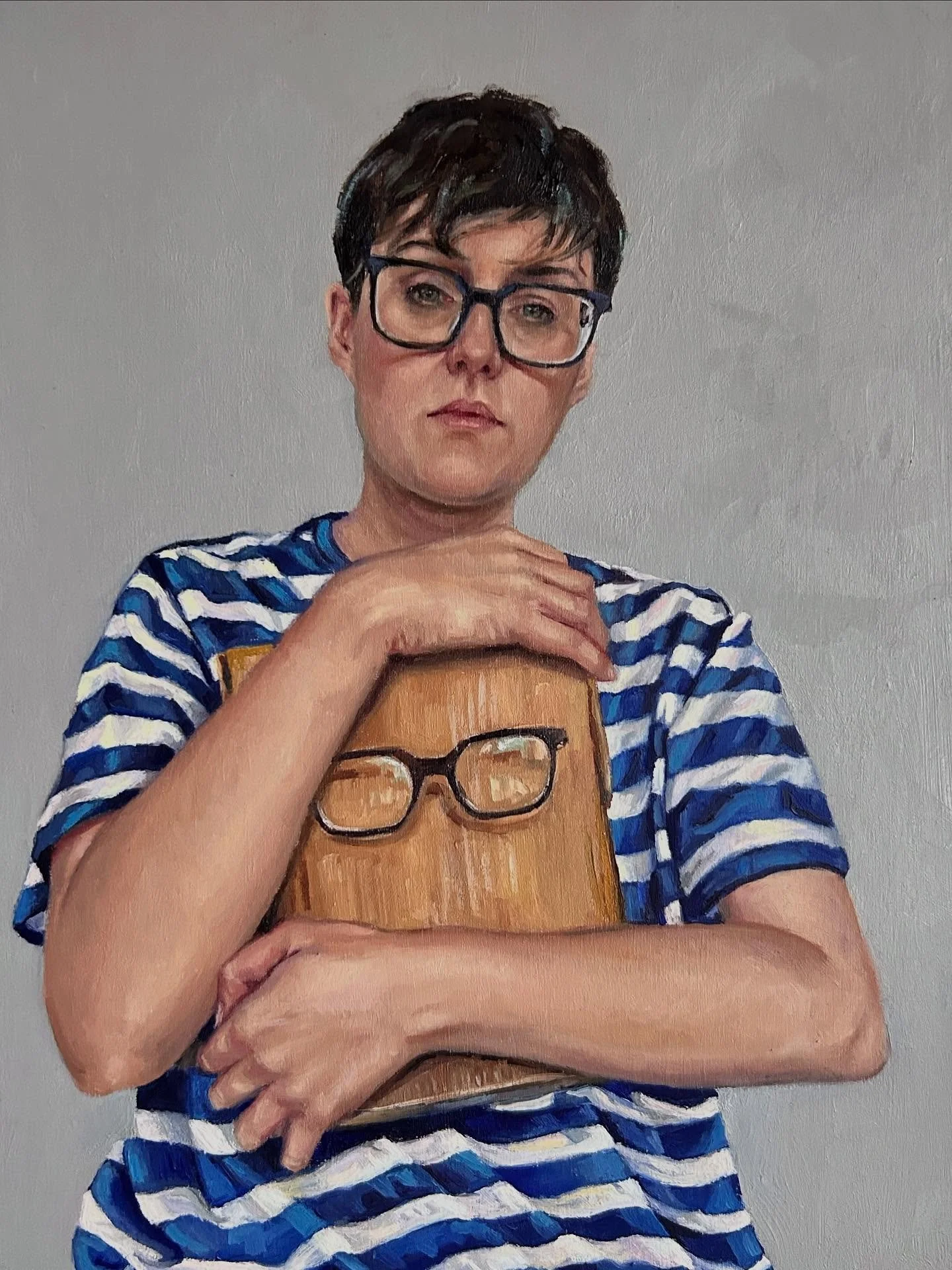 The Invisible Artist is here again &hellip; but this time not sharing but holding on to my art&hellip;the cardboard box has become to represent so many different things. These self portrait are those of discovery! This painting has been my favourite 