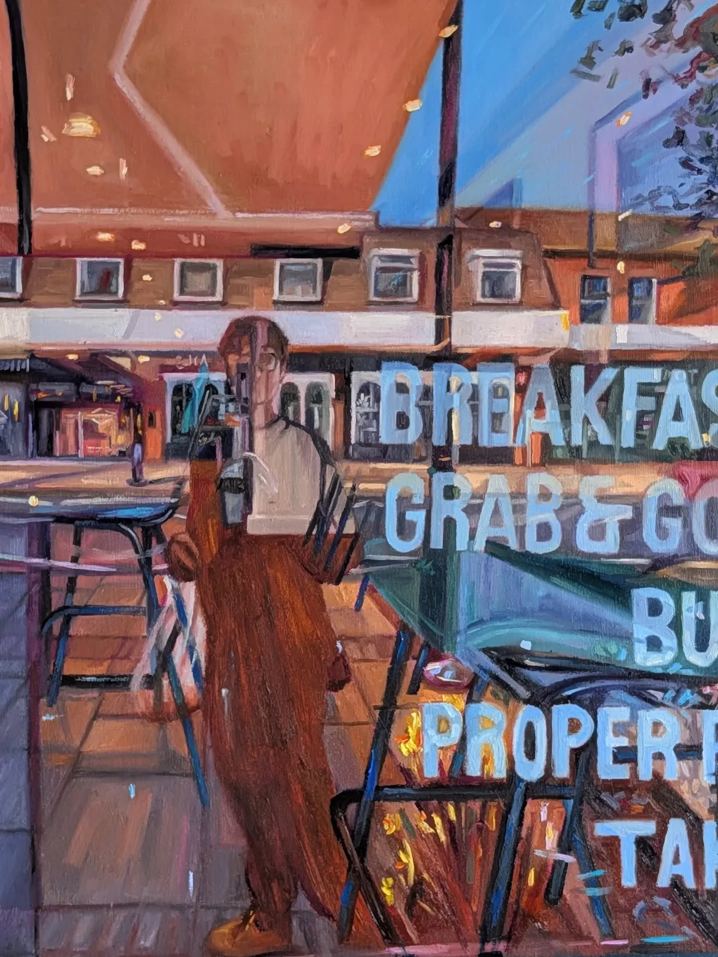 It's all about passages of abstraction and refracted moments that only when taken in as a whole work but close up part abstract and parts recognisable that work together harmoniously to create this @hannahbroadheadart # art#westmidlands#painting#refl