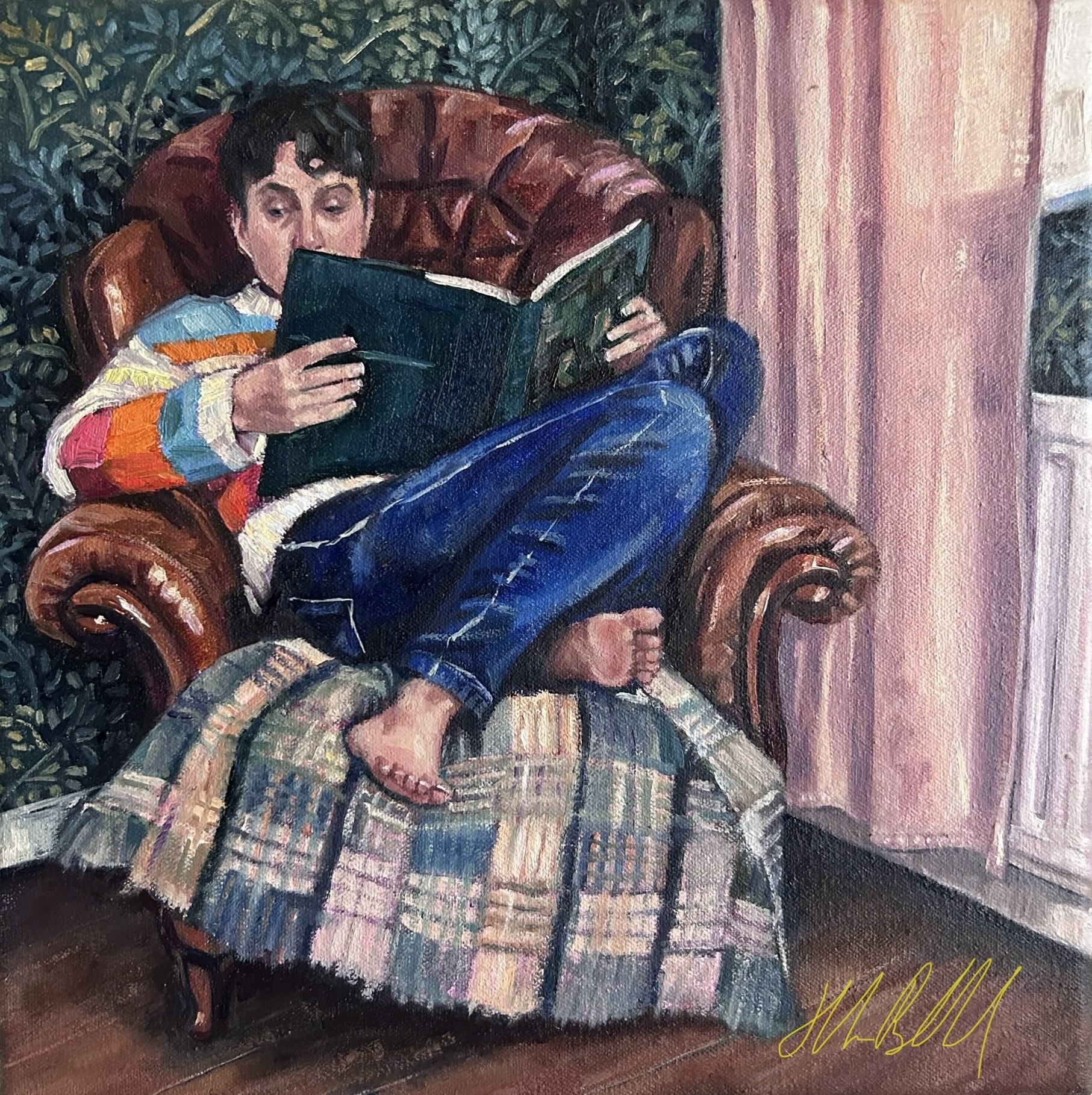 A Lazy Sunday away from the studio, Oil on Canvas, 2024, SOLD