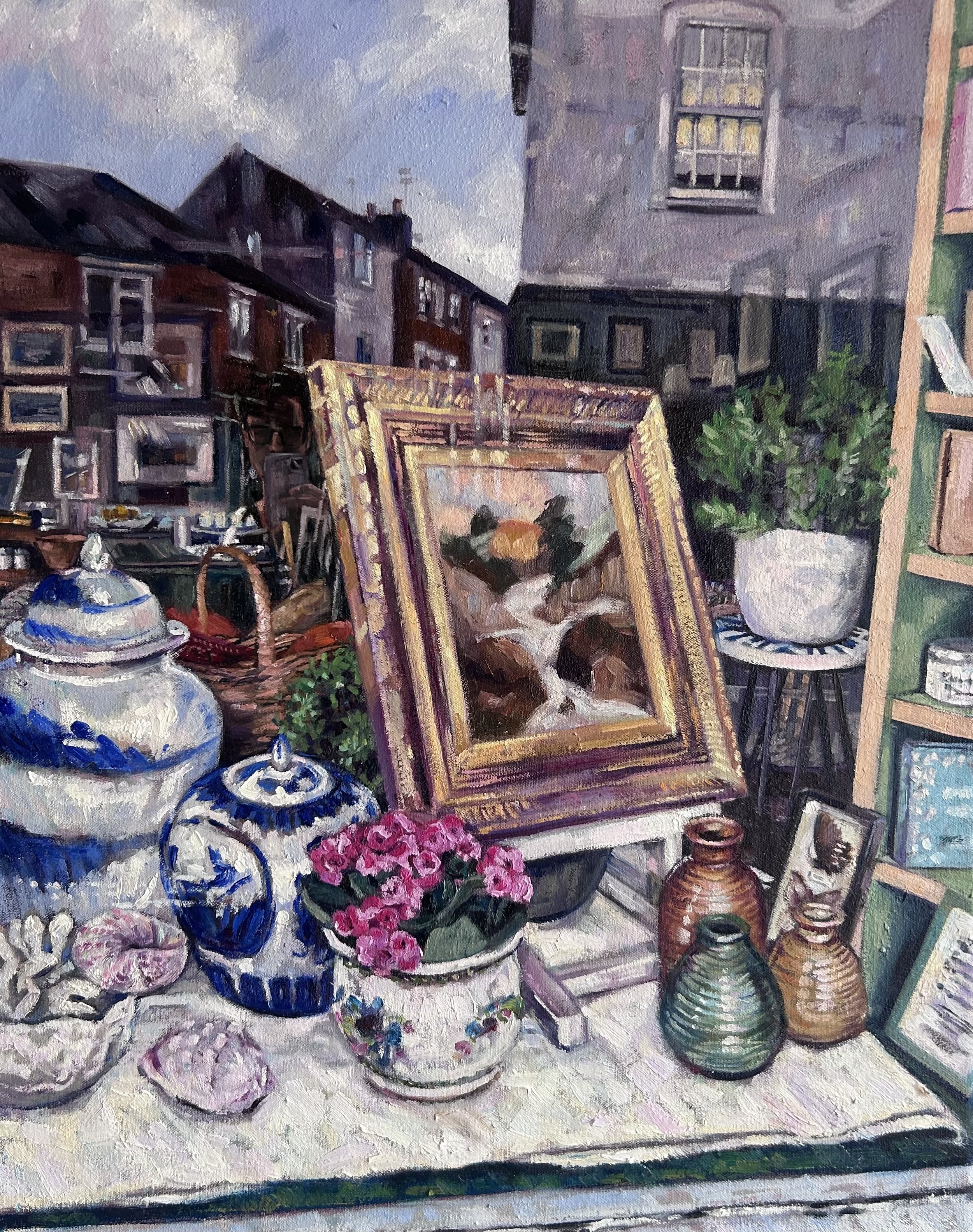 Someone else's painting in the window, 50cm x 40cm, oil on canvas 2024, Behind the Artist 2024
