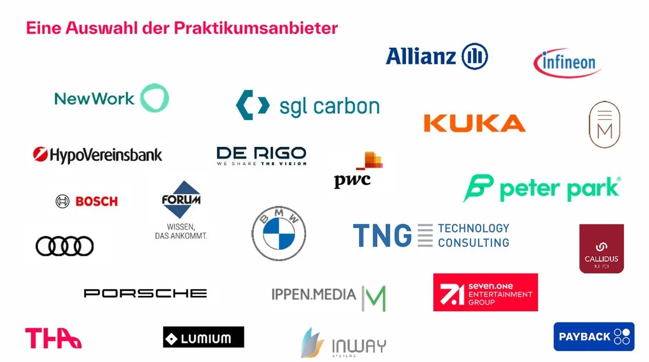 Wirtschaftspsychologie an der Technischen Hochschule Augsburg: Praktikumsanbieter für das Praktikumssemester.