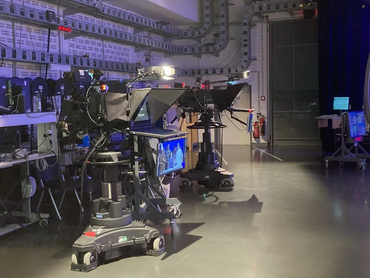 BR Studio Blickpunkt Sport, Abendschau mit Teleprompter
