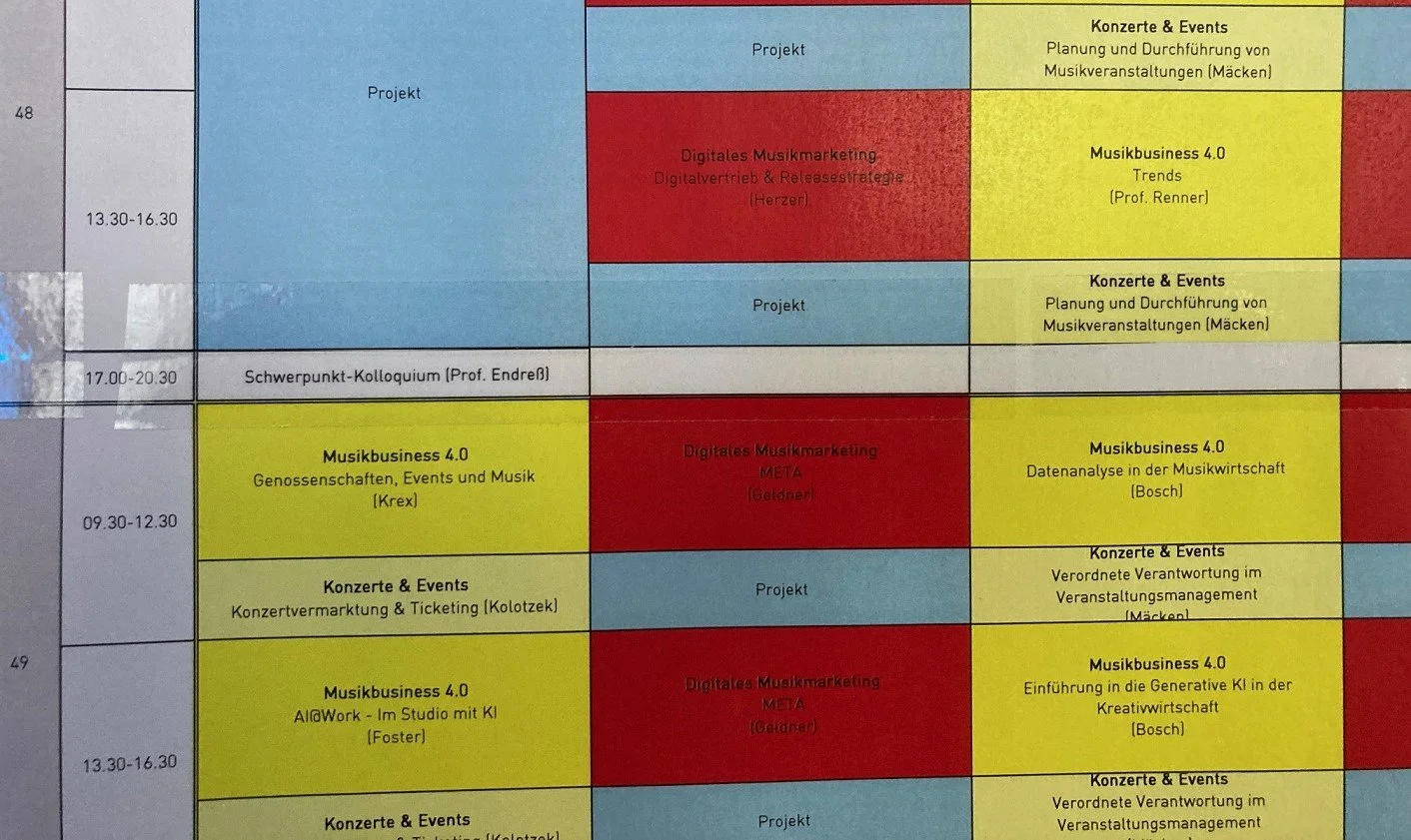 Auch rechtliche Fragen sind Inhalte aus den Lehrveranstaltungen in Konzerte & Events an der Popakademie Baden-Württemberg