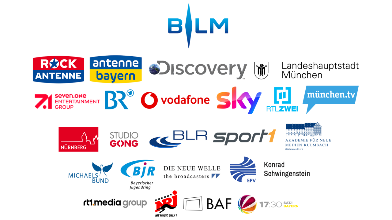 Gesellschafter sind die Bayerische Landeszentrale für neue Medien, Antenne Bayern, die Stadt München, der BR, Pro7Sat1, RTL II, SKY, die BAF Bayerische Akademie für Fernsehen und Digitale Medien, Radio Energy, Sport 1 und andere.