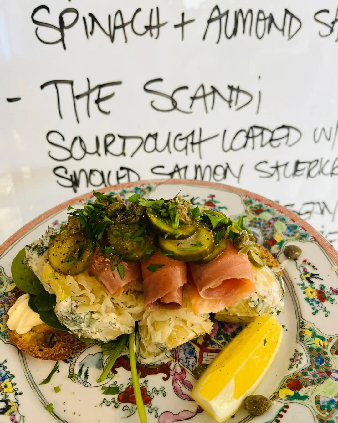 Sunday could not be better than the joying a SCANDI with us!
Sourdough loaded with our Herbie potato salad smoked salmon house made pickles sauerkraut capers and lemon, if you have not tried it I recommend that you do!
Open today from now until 2pm
