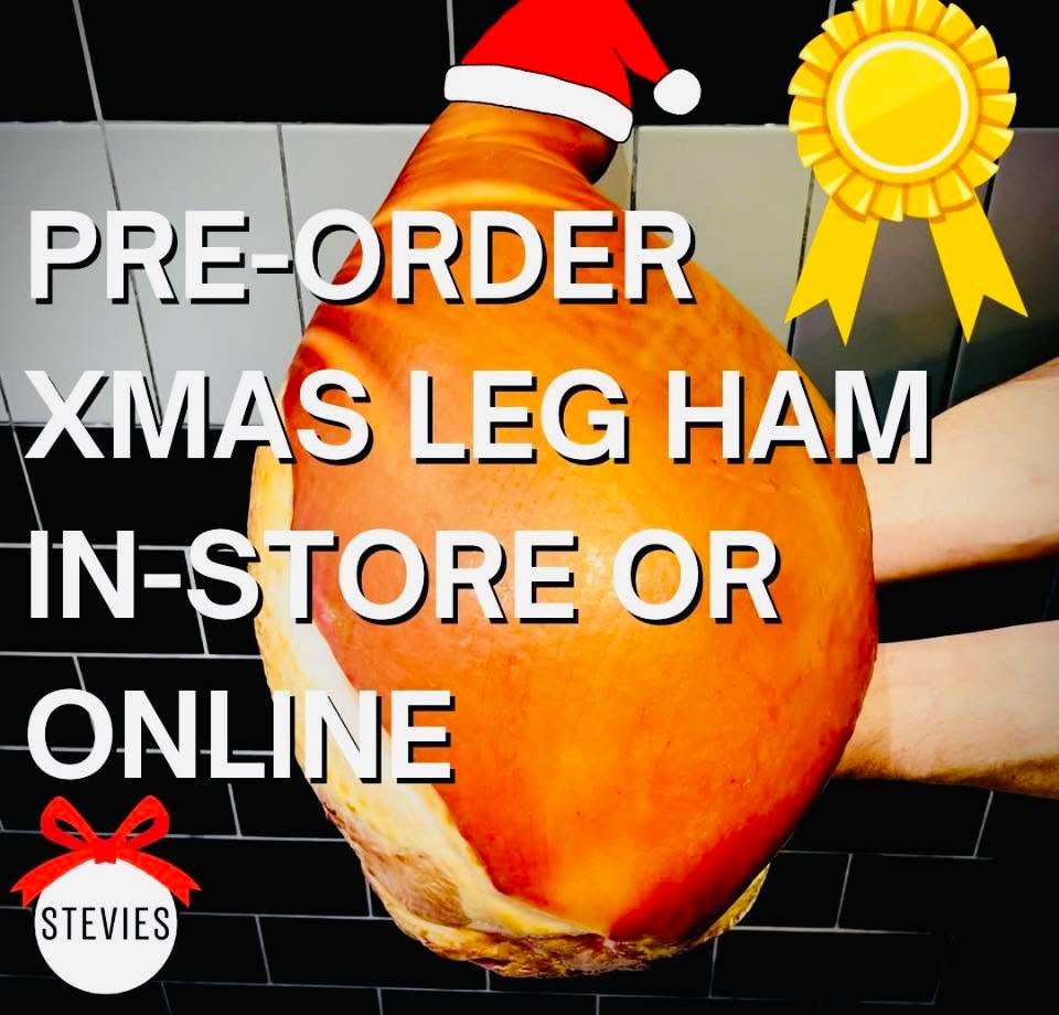 What's cooking, good looking?

Take all the fuss out of chrsitmas day by pre-ordering this double smoked ham, just carve and eat!

Available in halves (4-5kg) and whole (8.5-9.5kg). 
Pre-order your festive ham before the
14th of December.

Orders can