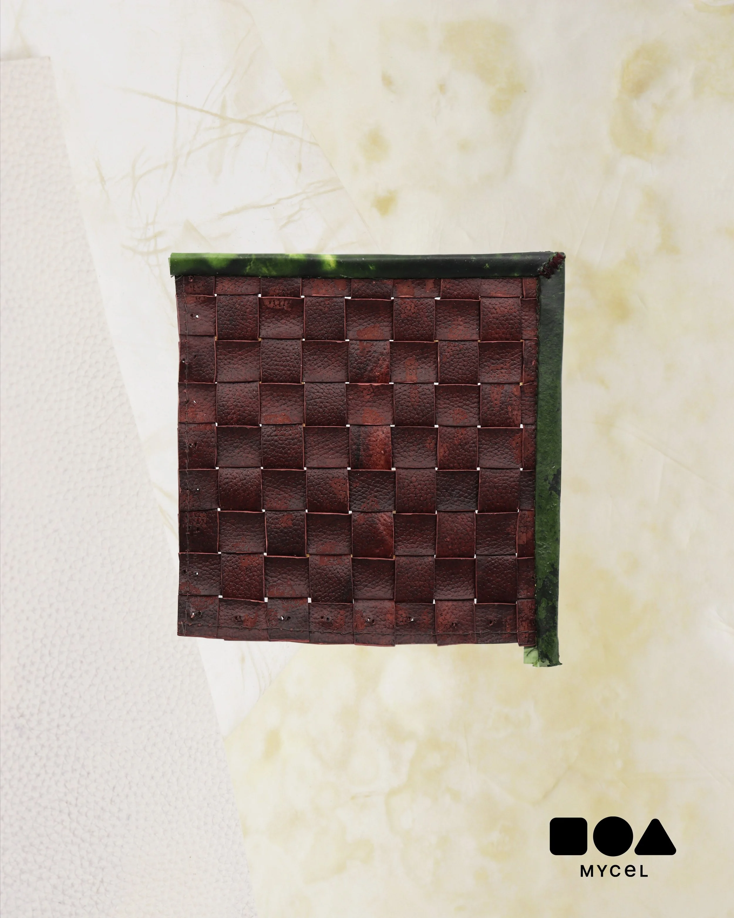 @mycelinc's mycelium based material is woven in strips to enhance strength and durability alongside the creation of a whole new CMF aesthetic. 
#MaterialsFirst #CMFdesign #MaterialInnovation #Mycelium #BioMaterials #CircularDesign #ChrisLefteri #Mate