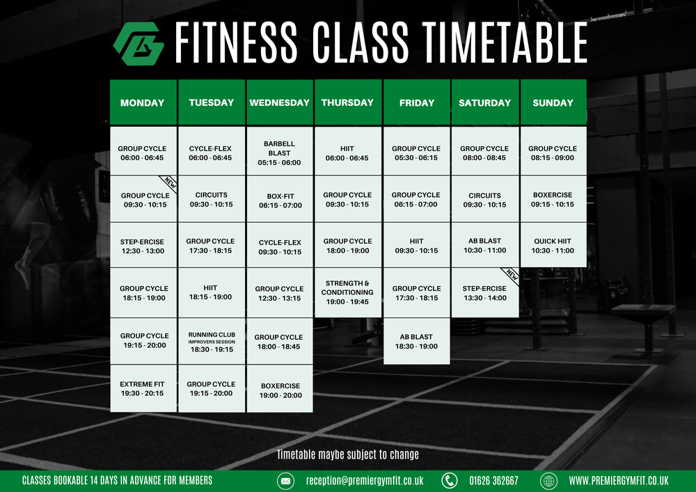Timetable β Premier Gym + Fitness