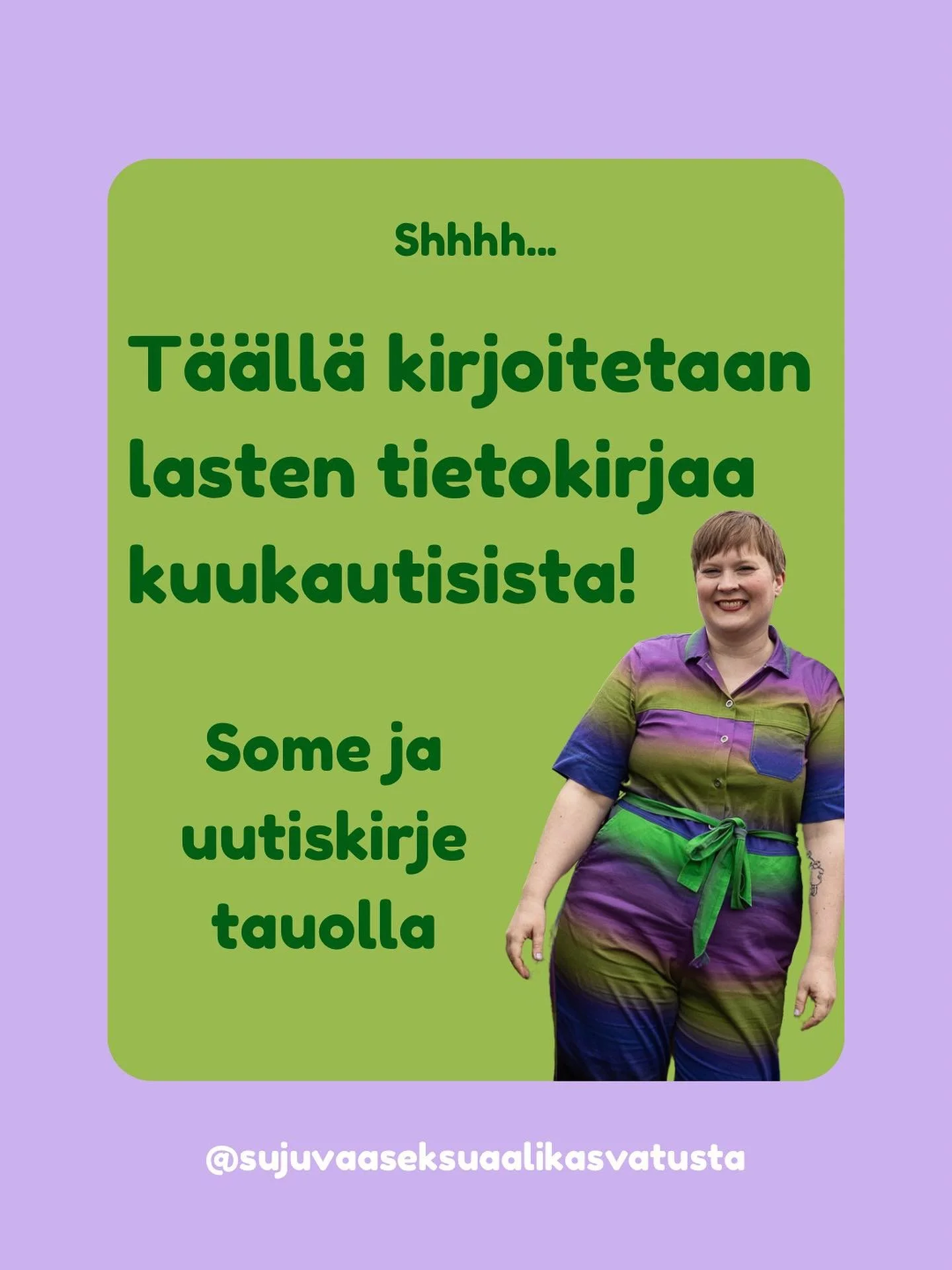Ty&ouml;st&auml;n t&auml;ll&auml; hetkell&auml; lasten tietokirjaa kuukautisista Tiedonjulkistamisen neuvottelukunnan my&ouml;nt&auml;m&auml;ll&auml; apurahalla. 🤩 T&auml;m&auml; tarkoittaa, ett&auml; seksuaalikasvatuksen uutiskirje ja somesis&auml;