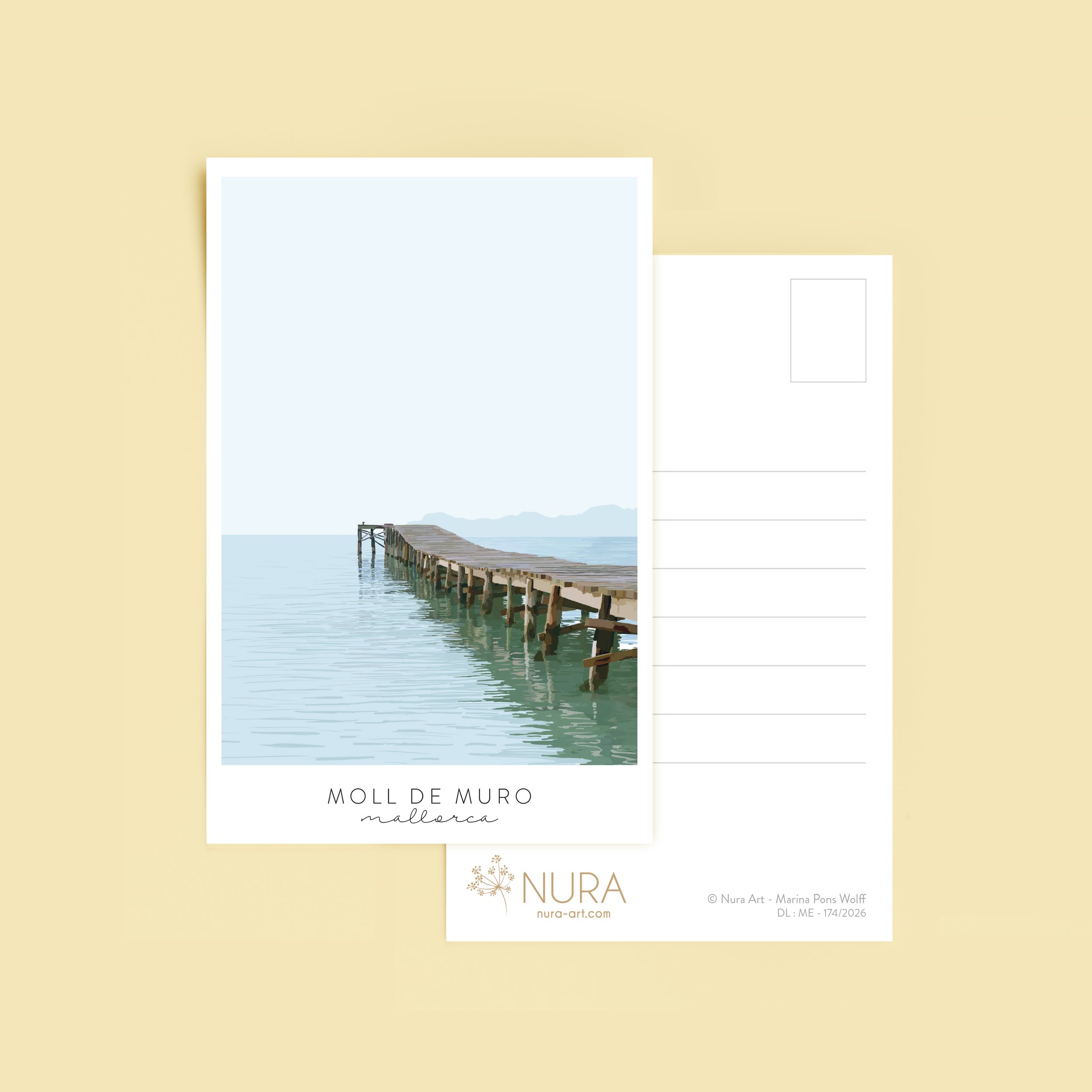 Postal del Muelle de Muro Mallorca