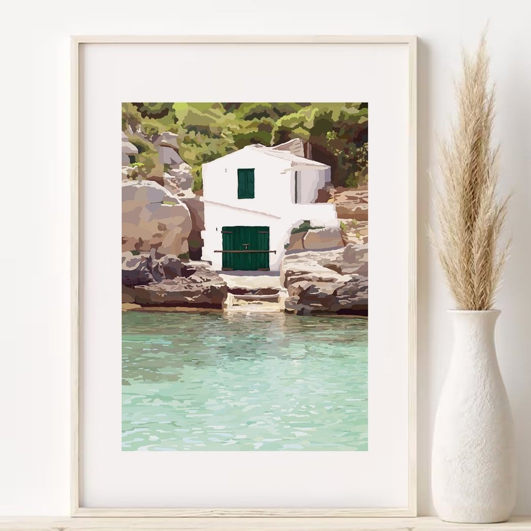 art print lámina ilustrado arte pared cala binidali menorca.jpg