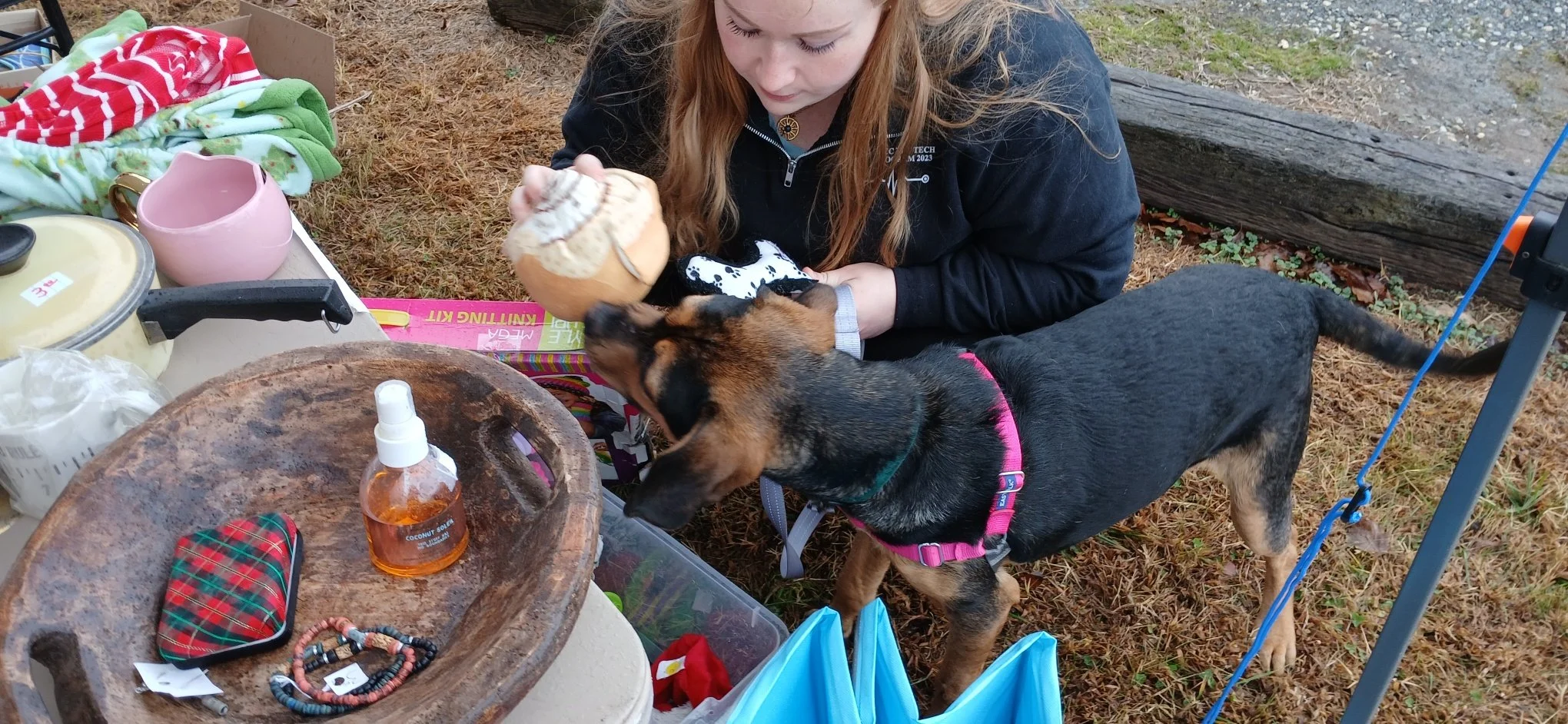 Hugo helping his mom shop!