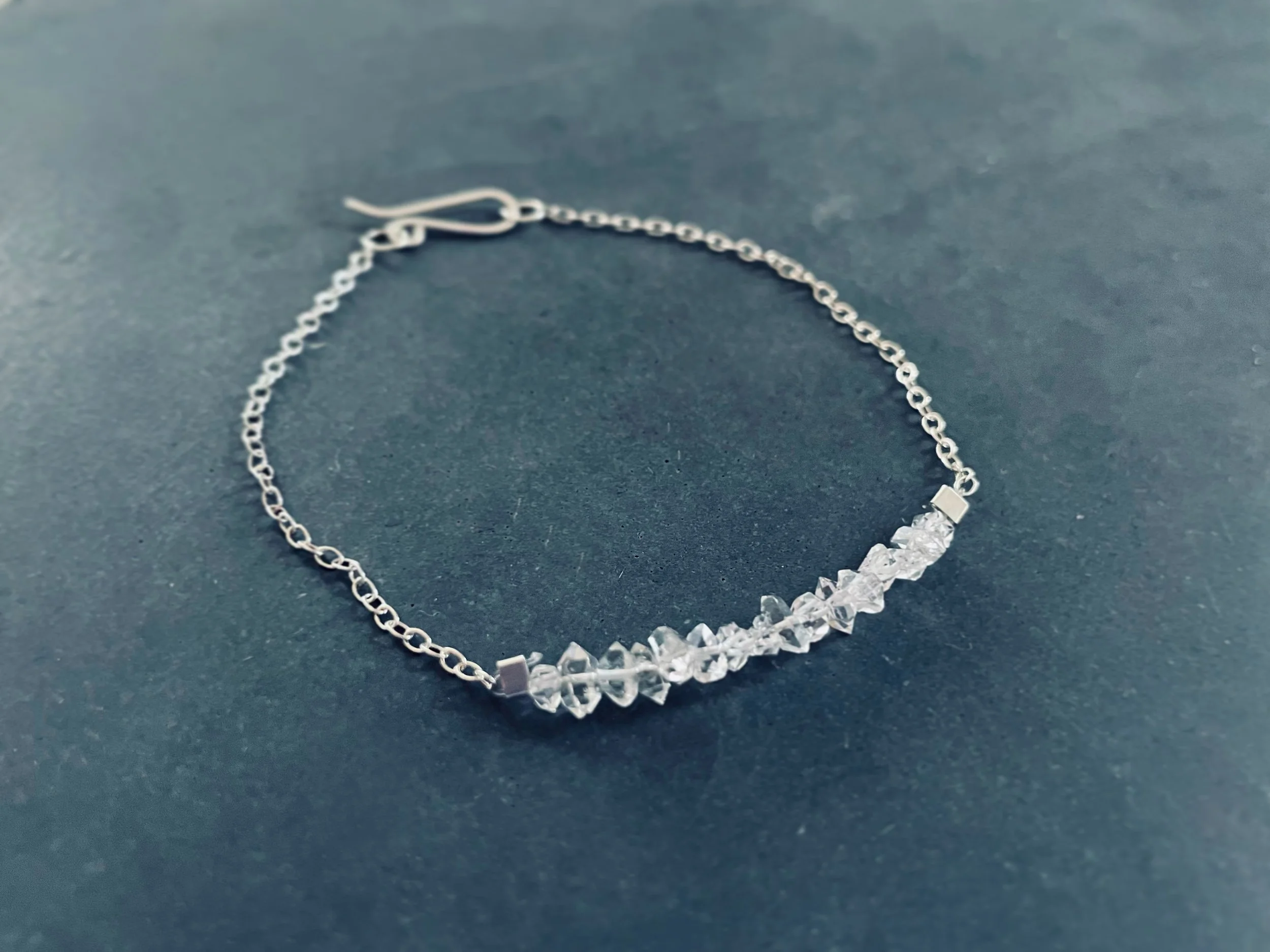 Delicate Herkimer Diamond bracelet (1) close up Lindsay McDonagh.jpg