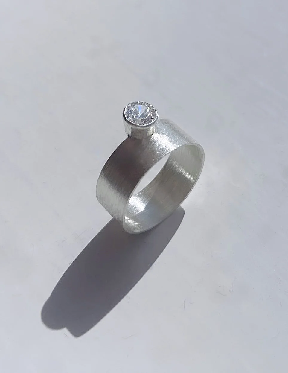 Brushed silver solitair ring Lindsay McDonagh.jpeg