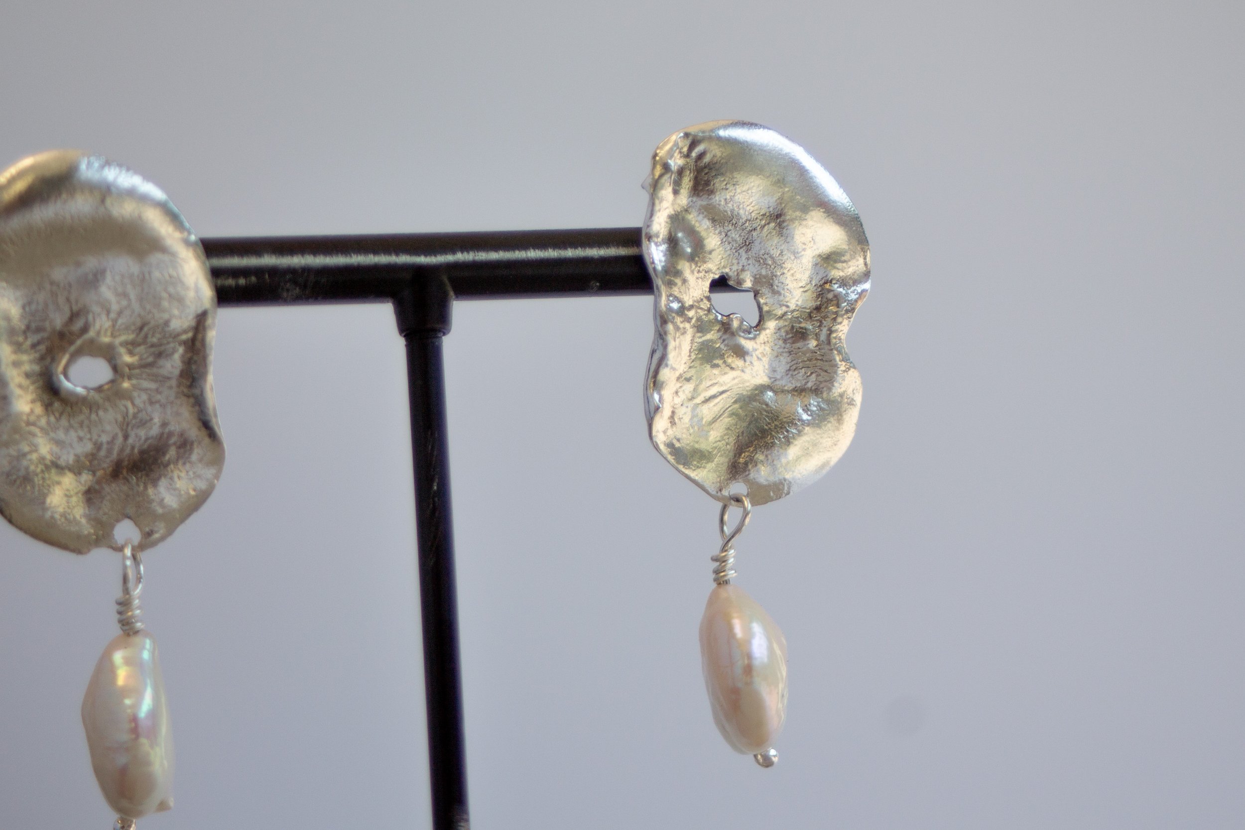Wilted Pearl Stud Earrings