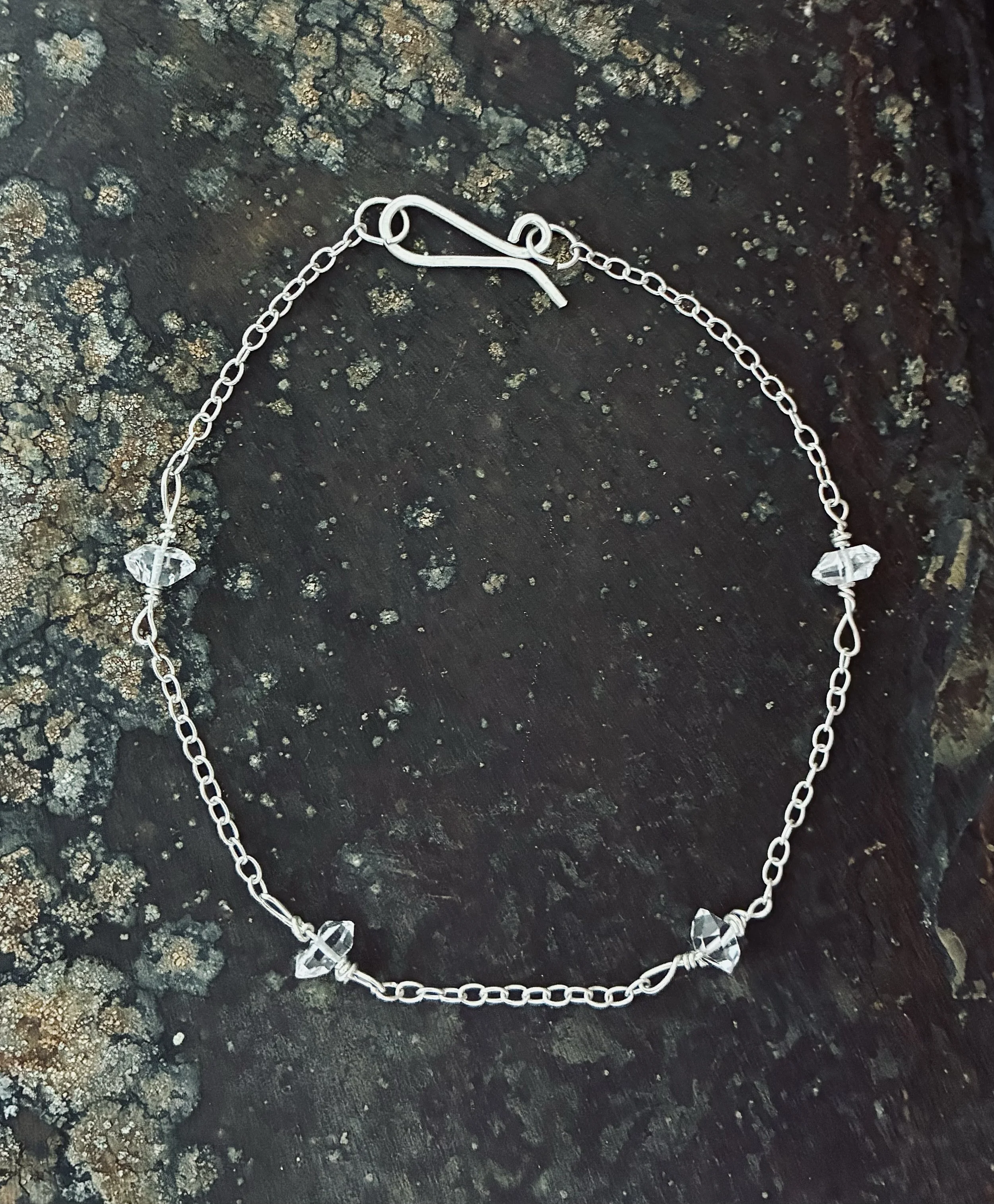 Delicate Herkimer diamond bracelet (2) Lindsay McDonagh .jpg