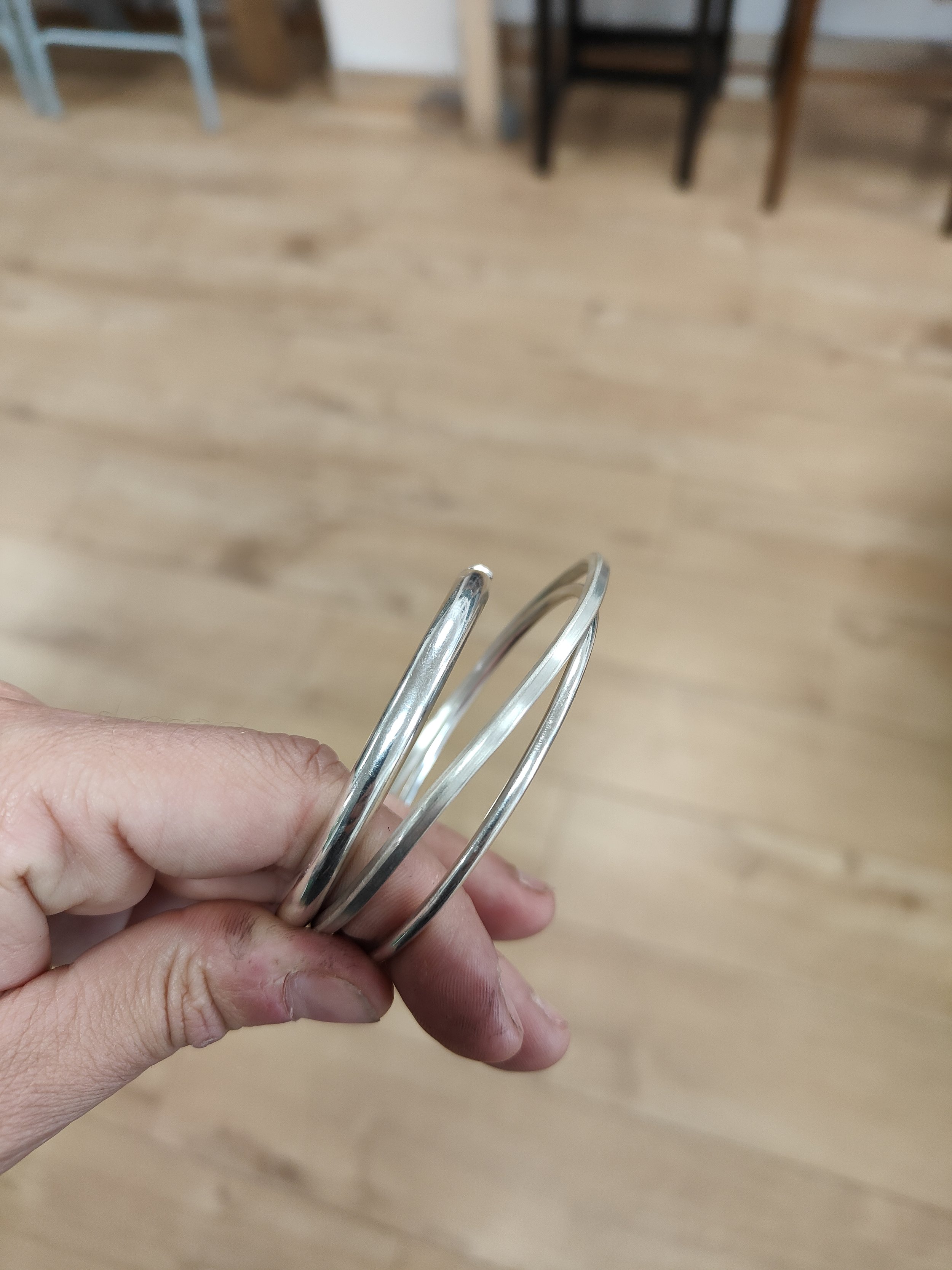 Different guages of silver wire to be used to make hoop earrings