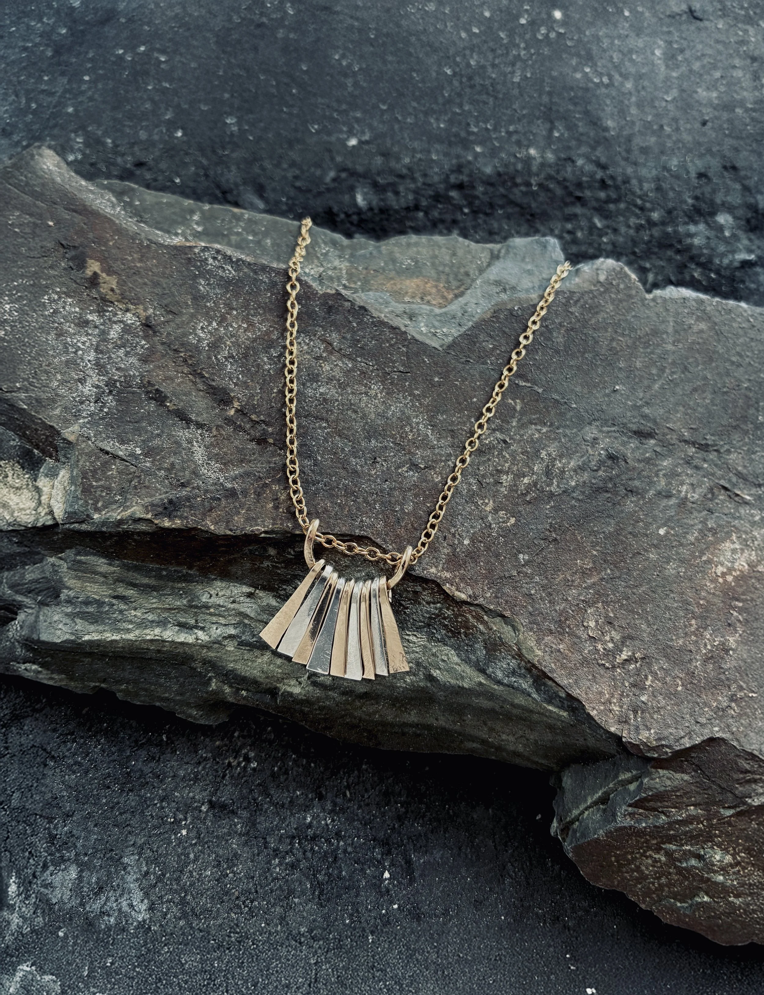 Yellow and rose fan necklace Lindsay McDonagh.jpeg