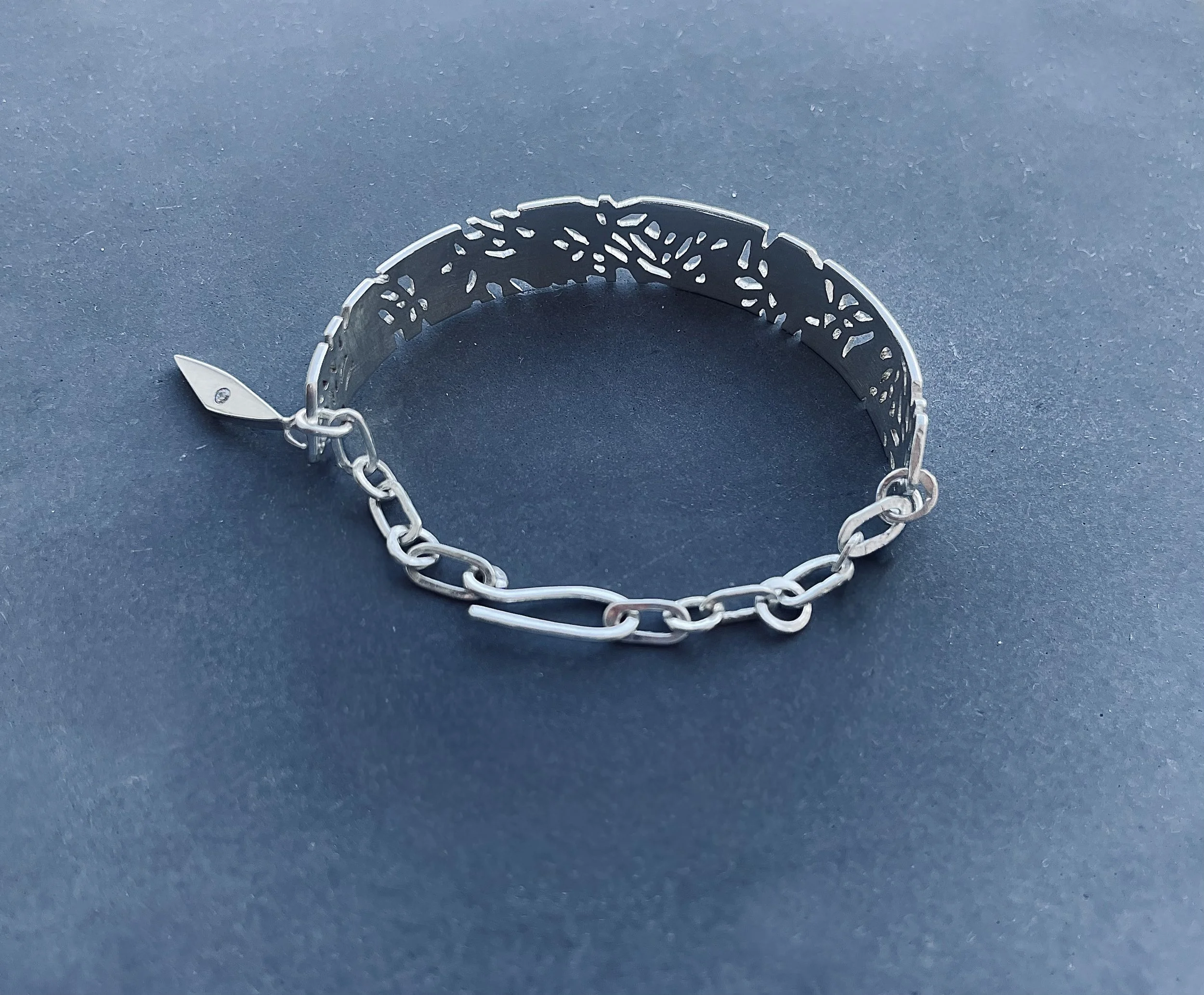 Silver blossom chain cuff Lindsay McDonagh.jpg