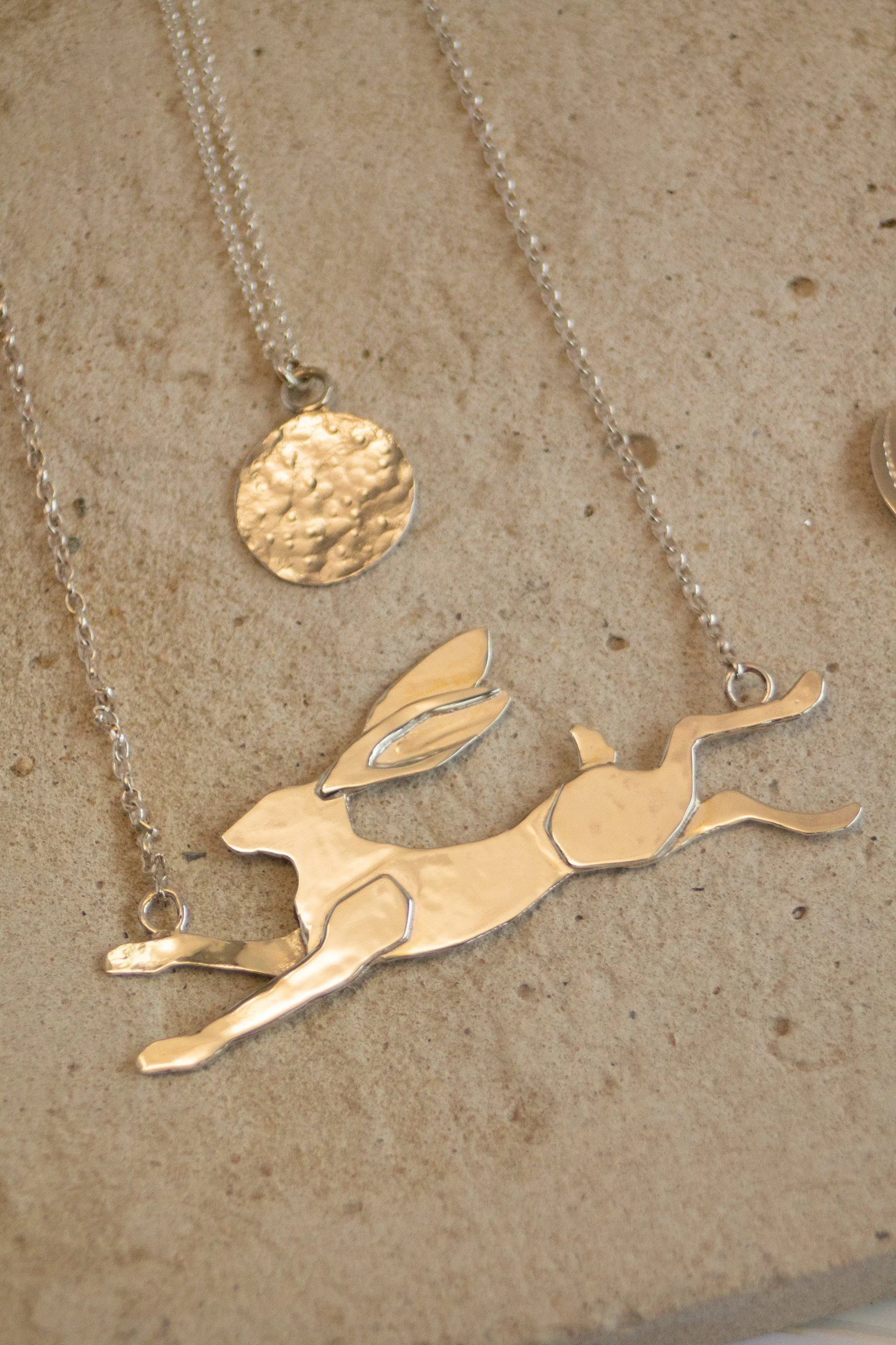 Hare and Moon Necklace Stack by Hannya Jayne