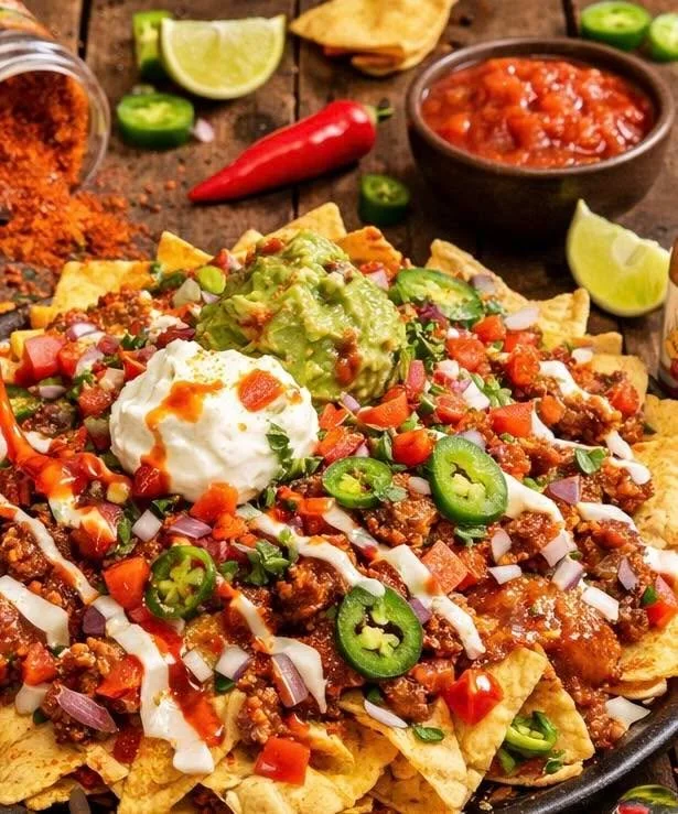Basement Nacho Night just went OFF. 🔥

This isn&rsquo;t your average nacho supreme&hellip;
this is SUPER AWESOME NOT-SO-SUPREME.

Layers of chips.
Cheese doing its thing.
Guac. Sour cream. Jalape&ntilde;os.
And of course&hellip; a Facepunch drizzle 