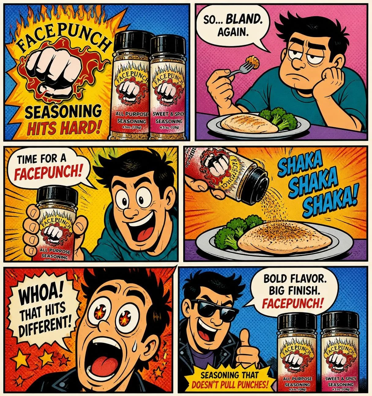 Friday night dinner called&hellip; it&rsquo;s tired of being boring. 🌶️💥

One shake of Facepunch and suddenly your chicken, burgers, fries, popcorn, veggies, eggs, and &ldquo;whatever&rsquo;s in the fridge&rdquo; are throwing punches of flavor. 👊?