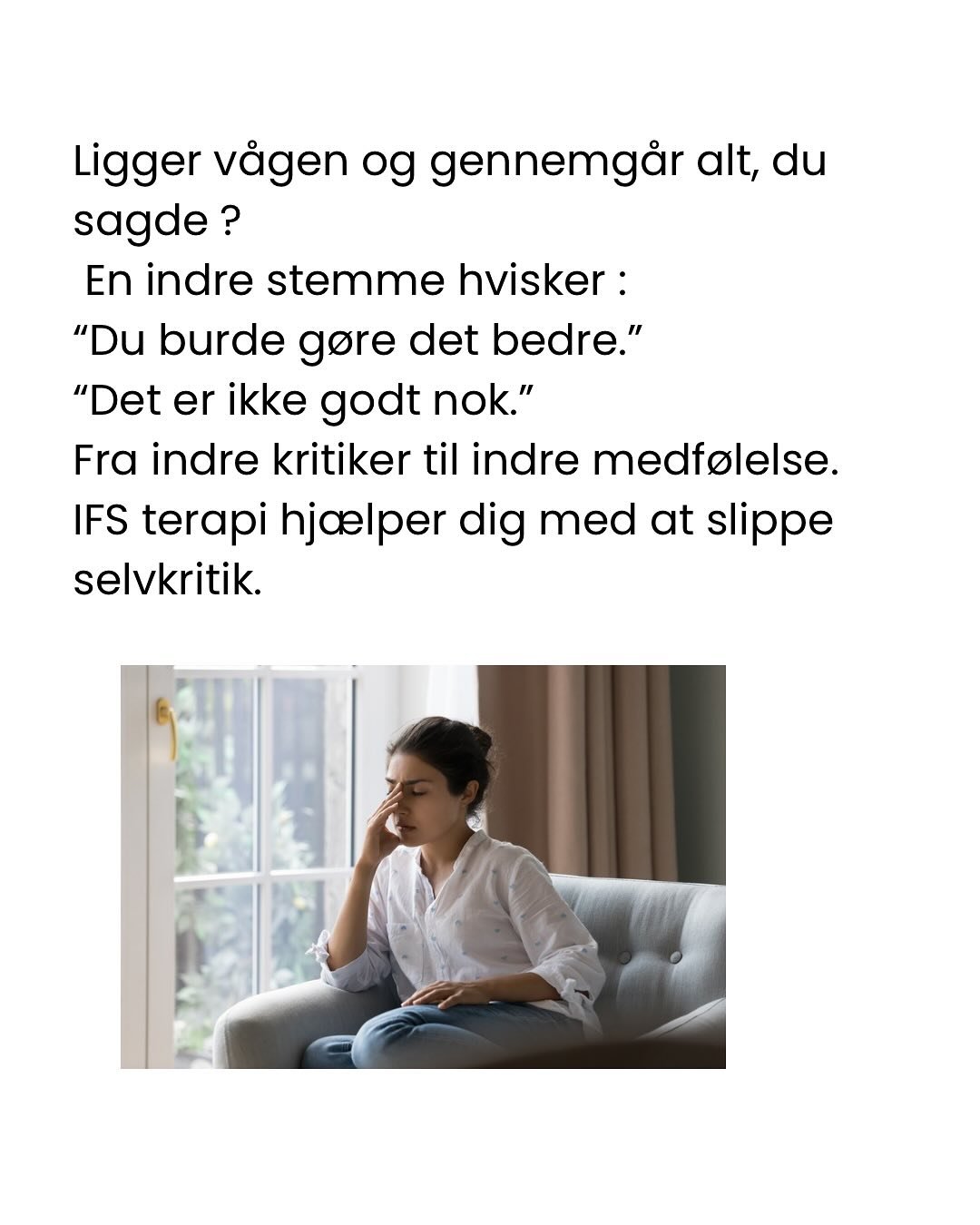 Den indre kritiker? Den har faktisk brug for din selvmedf&oslash;lelse &ndash; ikke din modstand. 💗
Kender du det?
Du ligger v&aring;gen og gennemg&aring;r alt, du sagde &ndash; og det, du ikke fik sagt.
En indre stemme hvisker (eller r&aring;ber):
