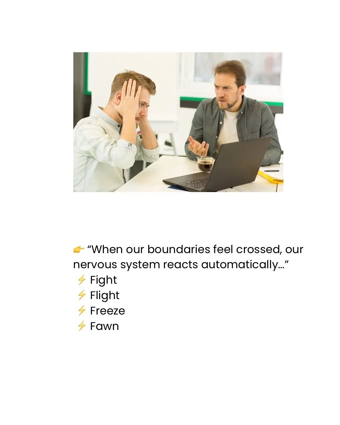 When our nervous system feels threatened,
it reacts automatically—fight, flight, freeze, or fawn.
These aren’t failures, but protective patterns we
once needed.If stress lasts a long time, the body
can get stuck in survival mode. 
Even si