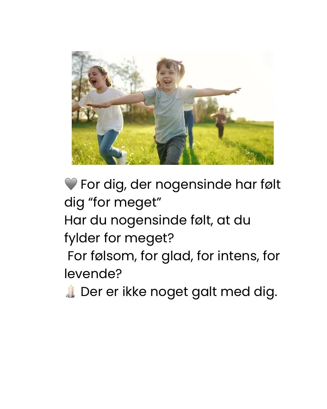 Jeg tilbyder Psykoterapi &amp; kropsterapi, der hj&aelig;lper dig med at slippe sp&aelig;ndinger
 og finde varme i kroppen.
massageteknikker + kraniosakralterapi skaber dyb ro og n&aelig;rv&aelig;r.
✨ Der er ikke noget galt med dig. Du er hel og leve