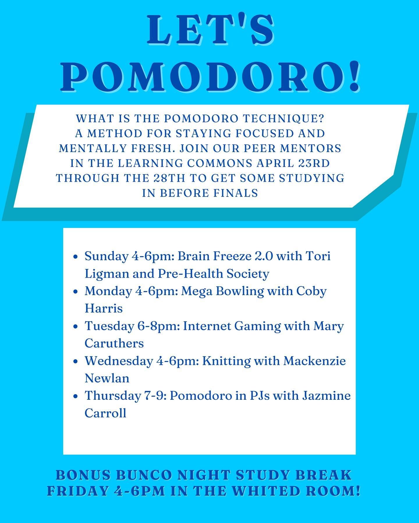 Mark your calendars! 🗓️ Pomodoro sessions are back for Prep Week!