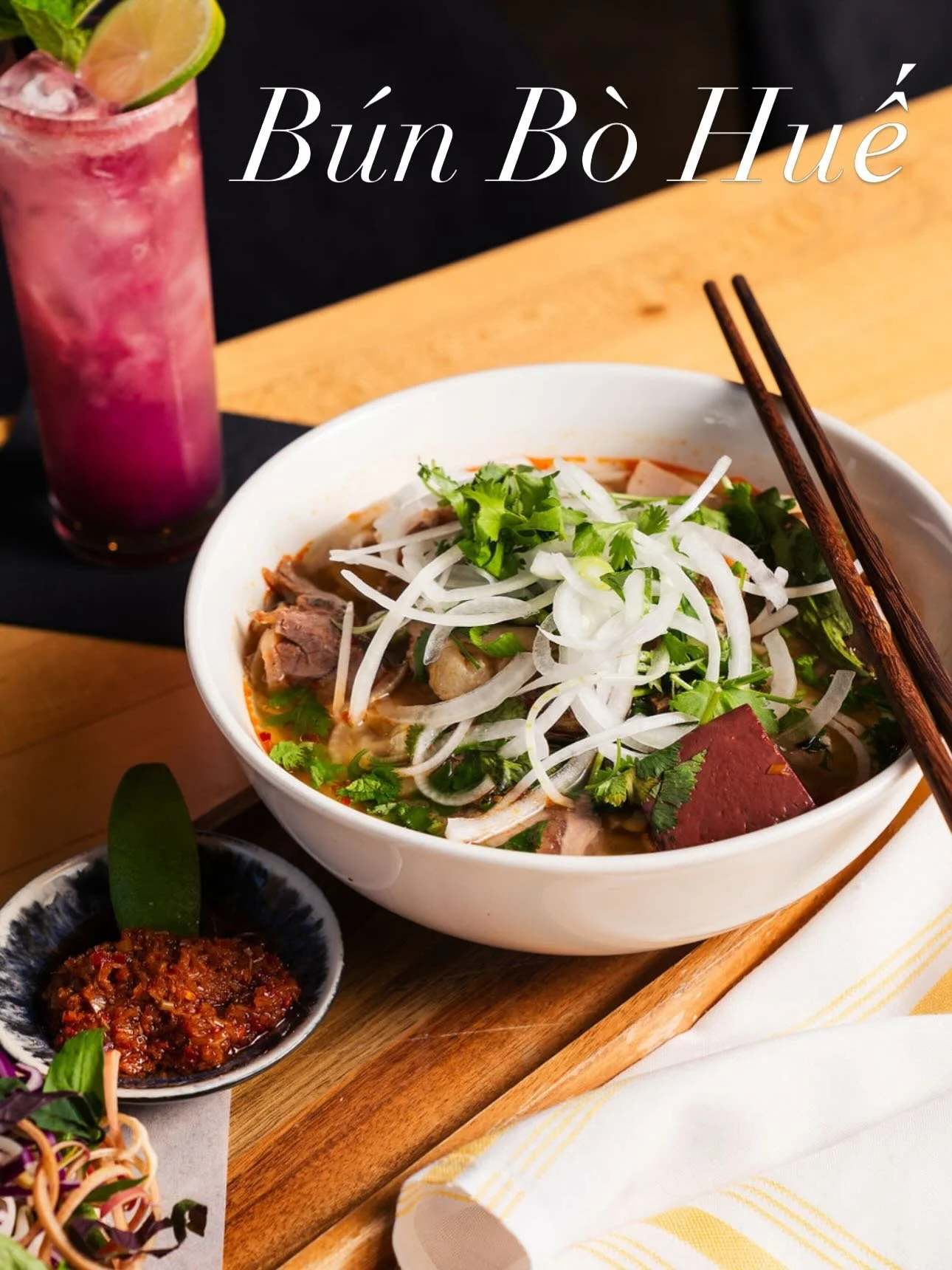 B&uacute;n B&ograve; Huế #iykyk spicy, sour, salty and sweet, a deeper, more complex alternative to Pho. People come from all over for our authentic flavors at brunch. See you when you get here! 

#haisous #bestbrunch #bunbohue