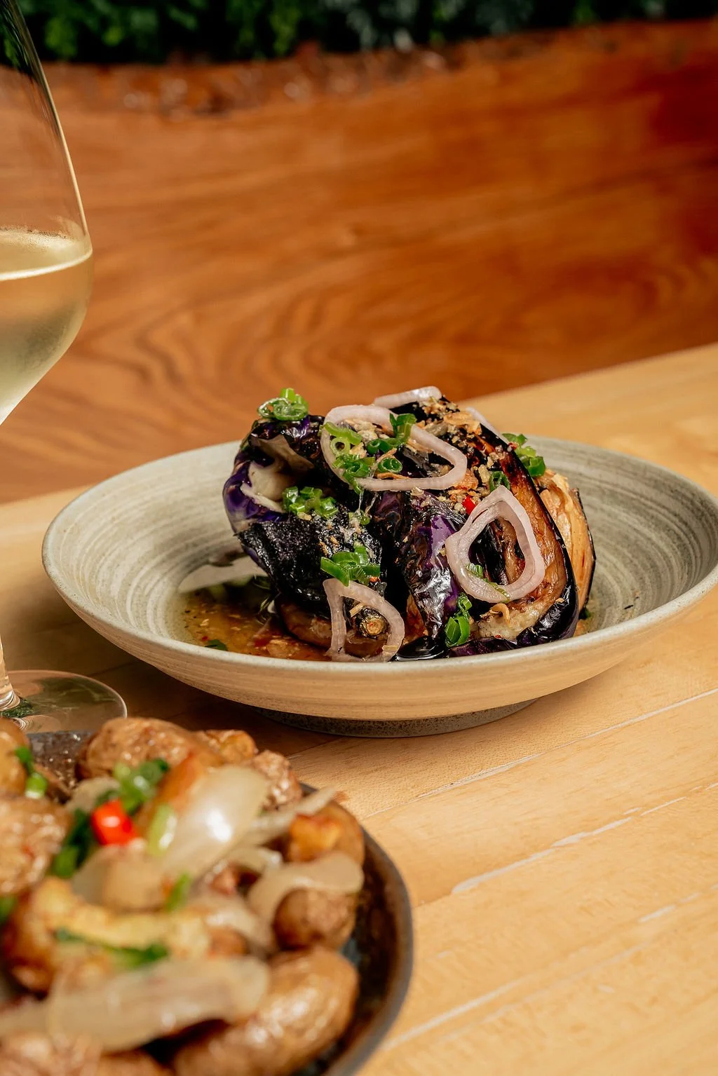 Grilled Eggplant  |  Scallion confit & pickled shallot