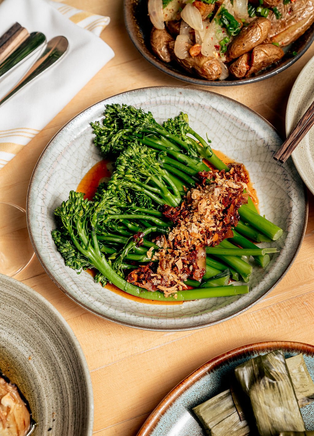 Bimi Baby Broccoli  |  HaiSous chili crisp with coconut
