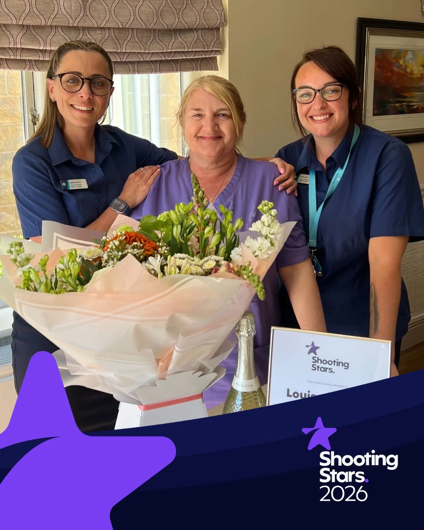 And our new Shooting Star is&hellip; Louise Coates from Eighton Lodge 💫

Louise is a Domestic Assistant who has been recognised for her positivity and can-do attitude, and she regularly receives lovely feedback from residents&rsquo; loved ones. Loui