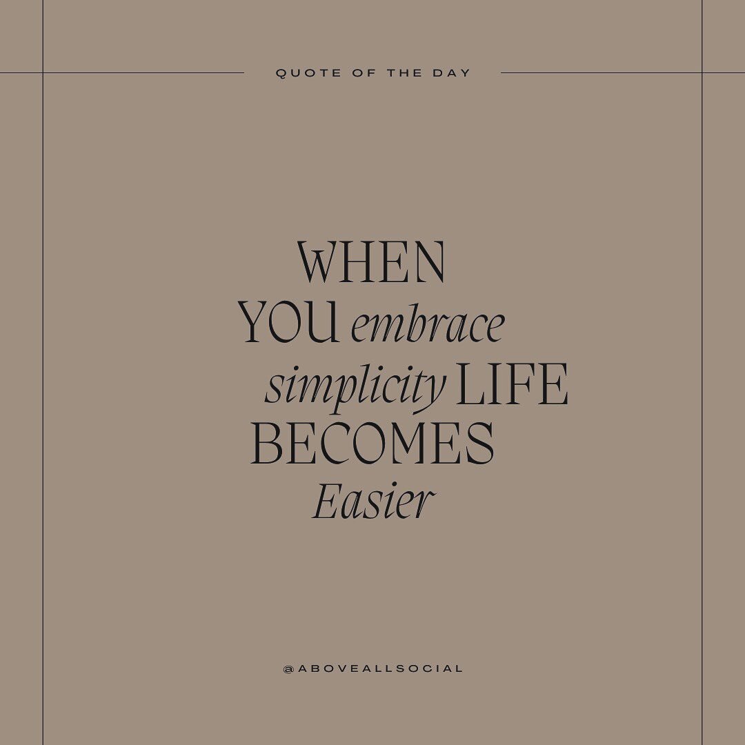 Isn&rsquo;t this the truth?! 🤎

Embracing simplicity can create so much more space in your life. Especially your business! ✨

💡 Do you agree? What is 1 way you help organize your thoughts and create more simplicity for yourself? 

Comment below! 🤗