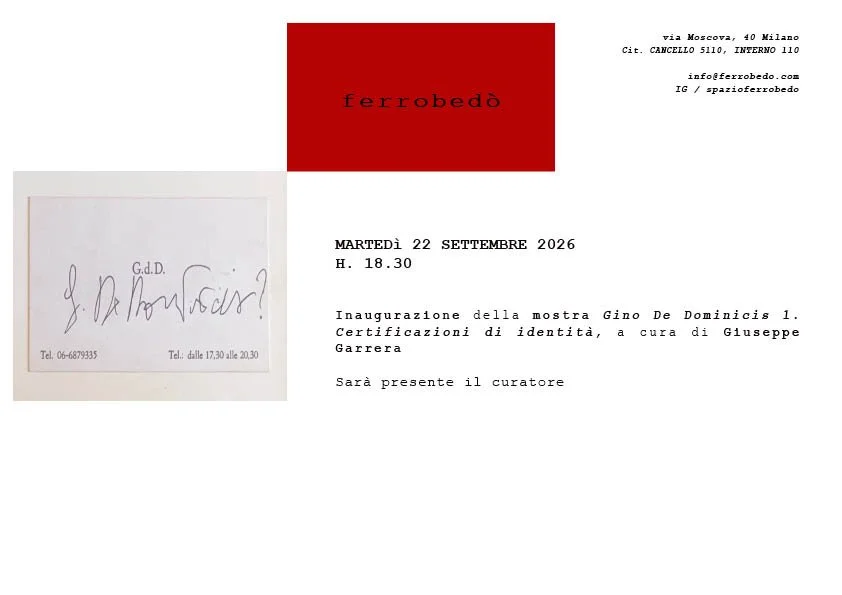 Inaugurazione della mostra Gino De Dominicis 1. Certificazioni di identità, a cura di Giuseppe Garrera