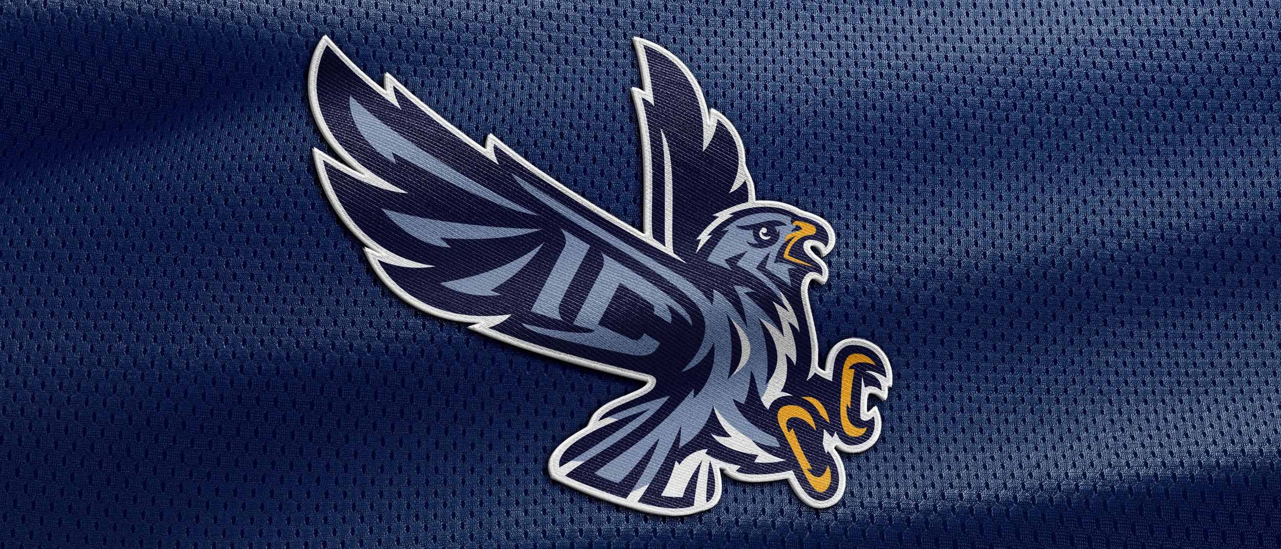 Instituto Cultural Falcons - Primary logo mocked up as a jersey mesh patch.
